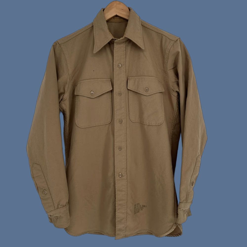 CO VINTAGE Martin Mfg. Co US Army Shirt Mens S Beige Khaki Wool Field Military 60s Size US S / EU 44-46 / 1 - 1 Thumbnail