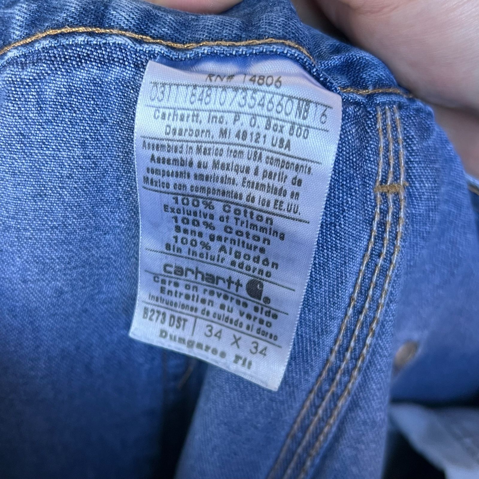 Carhartt × Vintage Carhartt denim blue jean double knee work carpenter pants Size US 33 - 7 Thumbnail