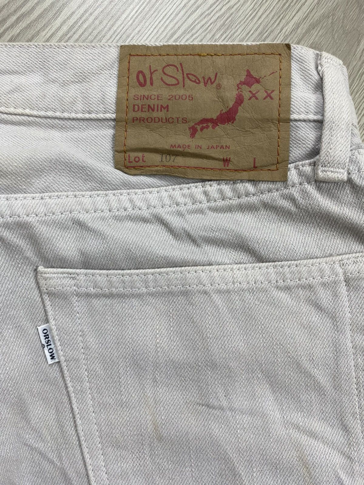Evan Kinori × Orslow Vintage Orslow Japan Broken White Straight Jeans Size US 29 - 13 Thumbnail