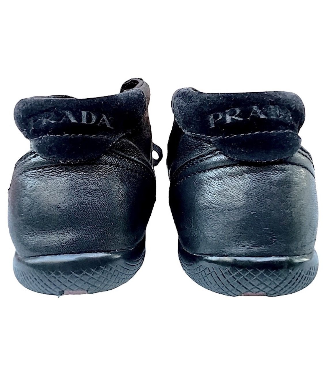 Prada Prada Men's Hightop Black Leather & Suede Sneakers Size 7 Size US 7 / EU 40 - 12 Thumbnail