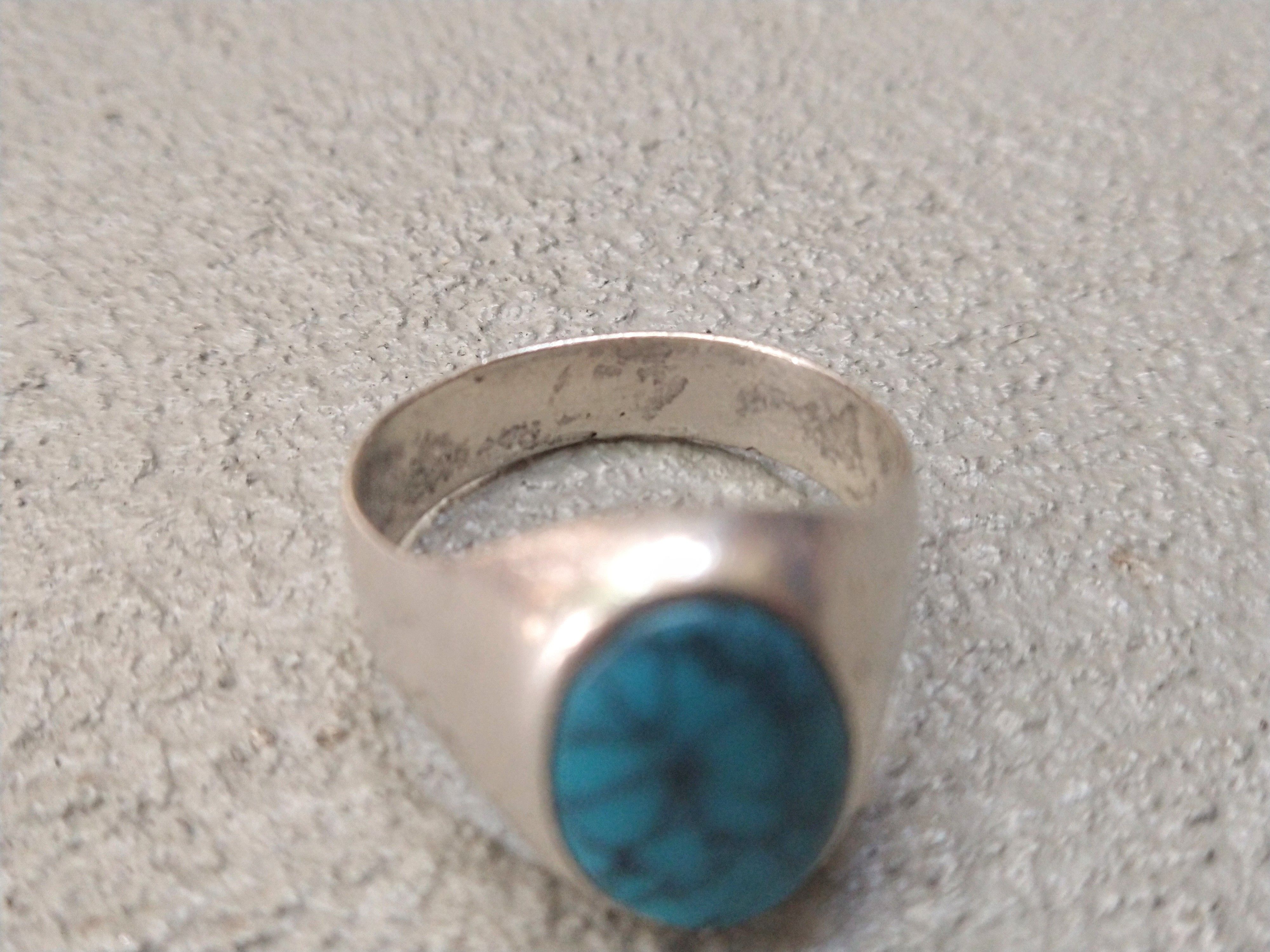 Other Vintage Sterling Silver Ring 12.25 Faux Turquoise Howlite Size ONE SIZE - 5 Thumbnail