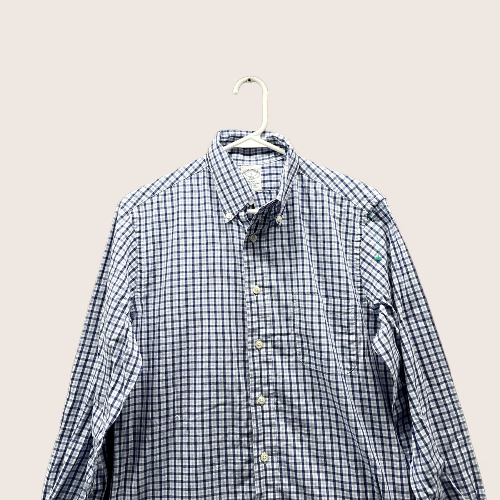 Brooks Brothers VINTAGE Brooks Brothers Shirt Men Small Check Blue Casual Button Down Regent Preppy 1818 Size US S / EU 44-46 / 1 - 1 Thumbnail