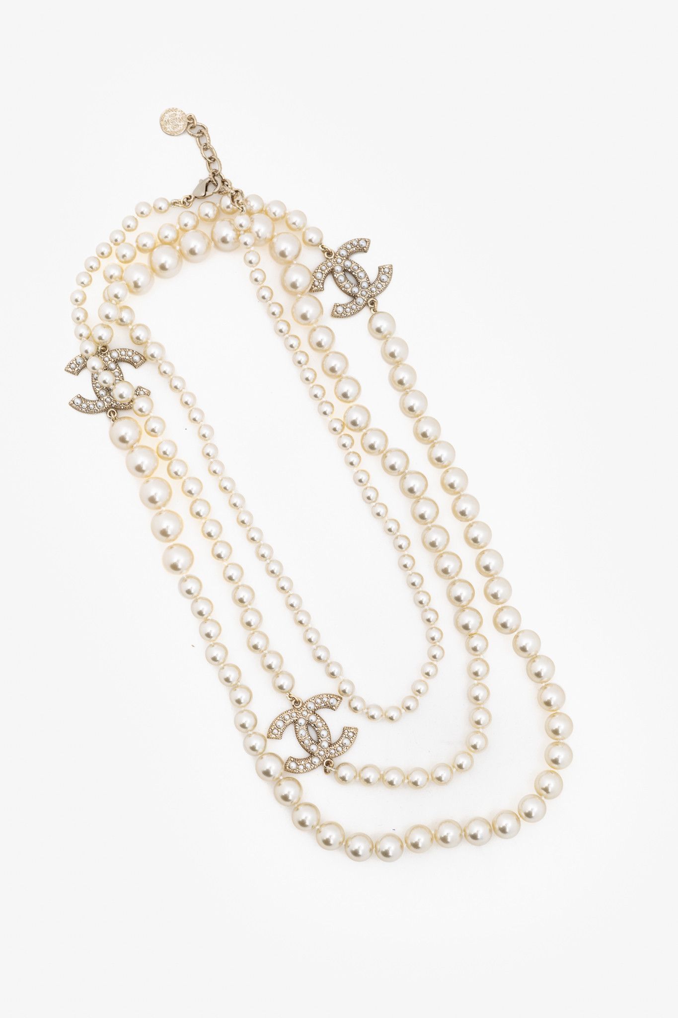 Chanel Chanel P25 Pearl & Gold-Tone CC-Logo Long Station Necklace Size ONE SIZE - 3 Thumbnail