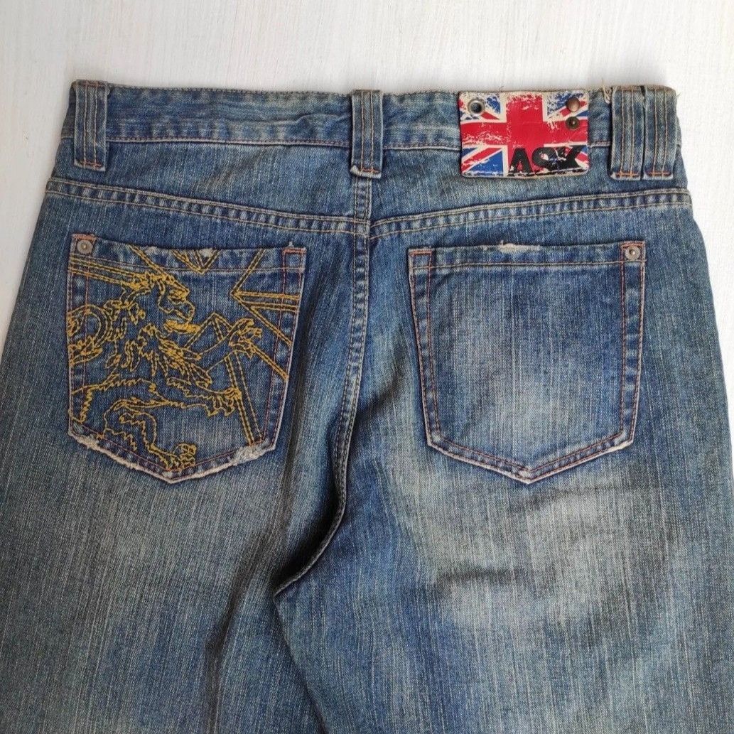 Le Grande Bleu (L.G.B.) ASK London Flag Denim Jeans Size US 30 / EU 46 - 7 Thumbnail