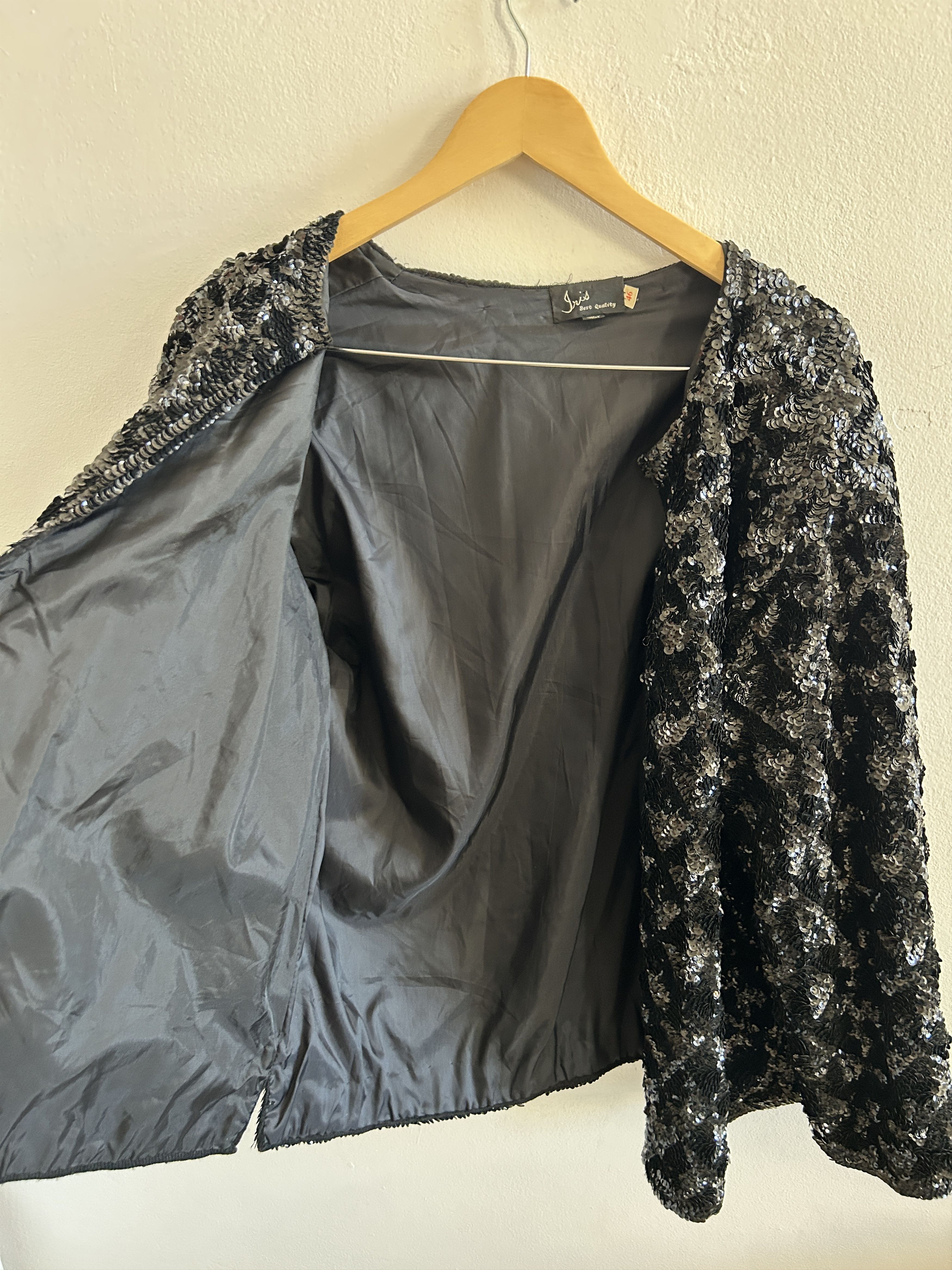Vintage Vintage 80s Black Sequin Jacket Size L / US 10 / IT 46 - 12 Thumbnail