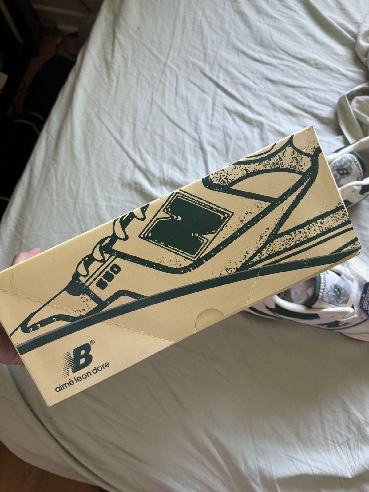 Aime Leon Dore × New Balance *NEW* Aime Leon Dore 550 White Green Vintage Sneakers Size US 9 / EU 42 - 13 Thumbnail