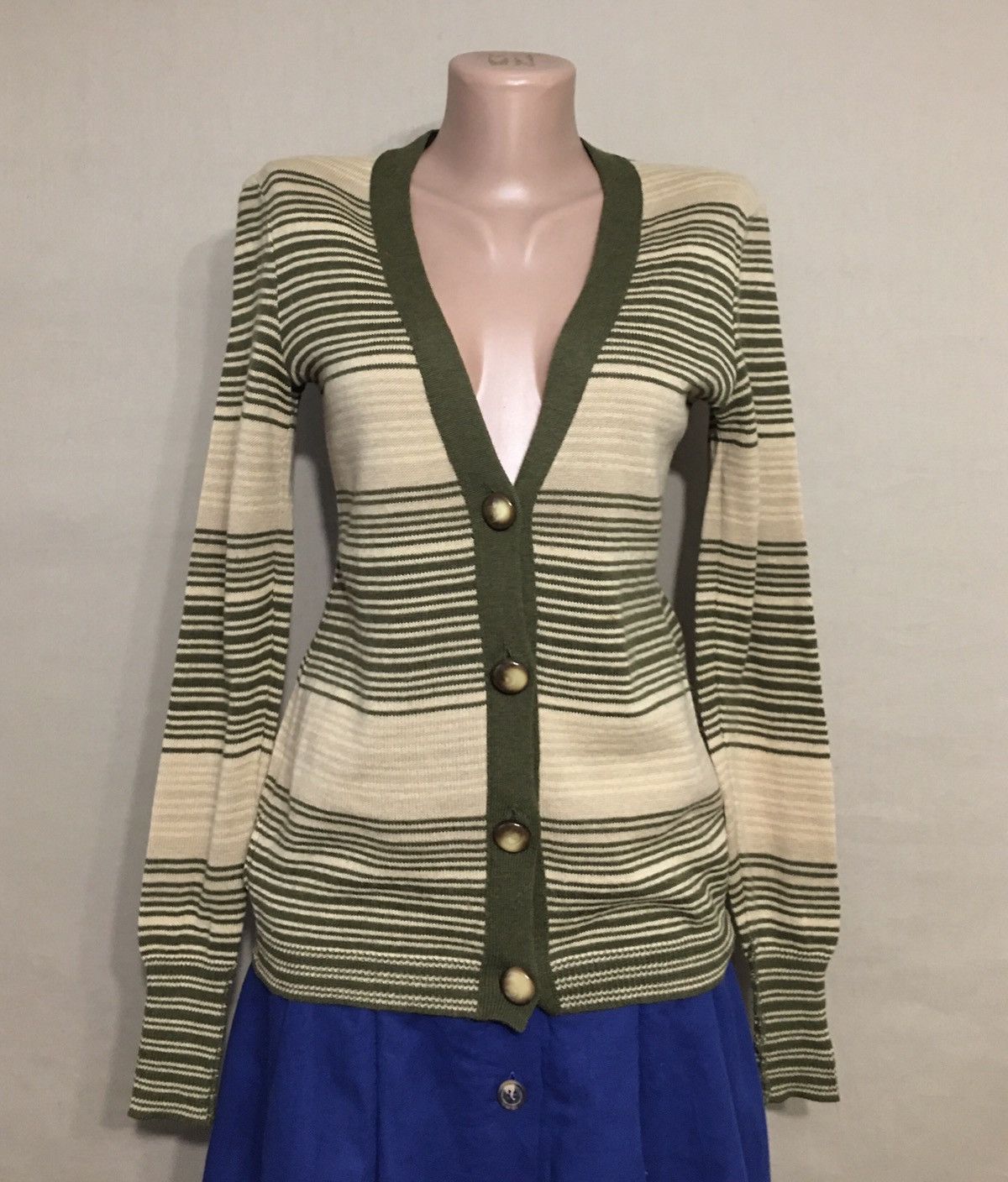 Valentino × Vintage Valentino Boutique Vintage Wool Striped Sweater Cardigan M Size M / US 6-8 / IT 42-44 - 1 Thumbnail