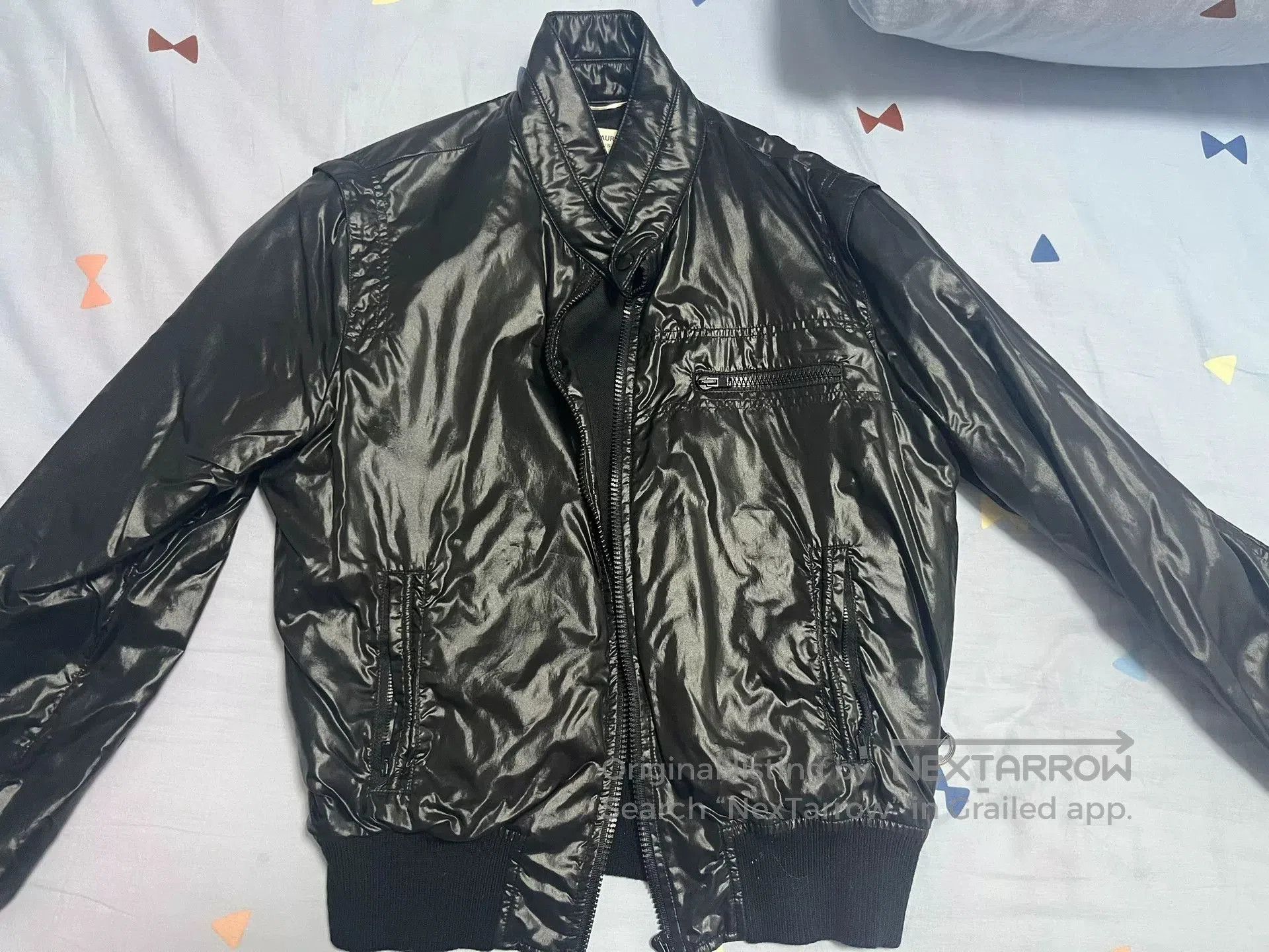 Saint Laurent Paris Saint Laurent Black Shiny Jacket. Size US M / EU 48-50 / 2 - 1 Thumbnail