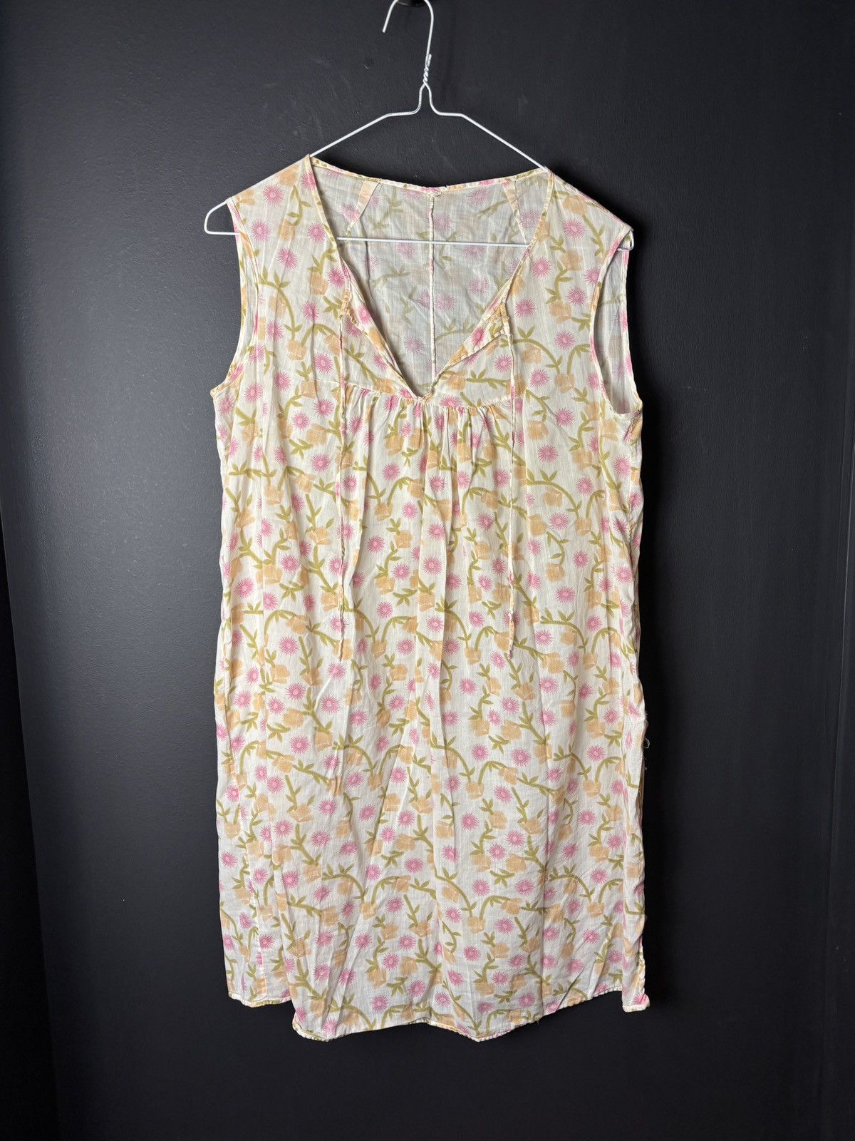 Vintage Vintage Sheer Dress Floral Pullover Frock Seethrough Slip Size M / US 6-8 / IT 42-44 - 2 Thumbnail