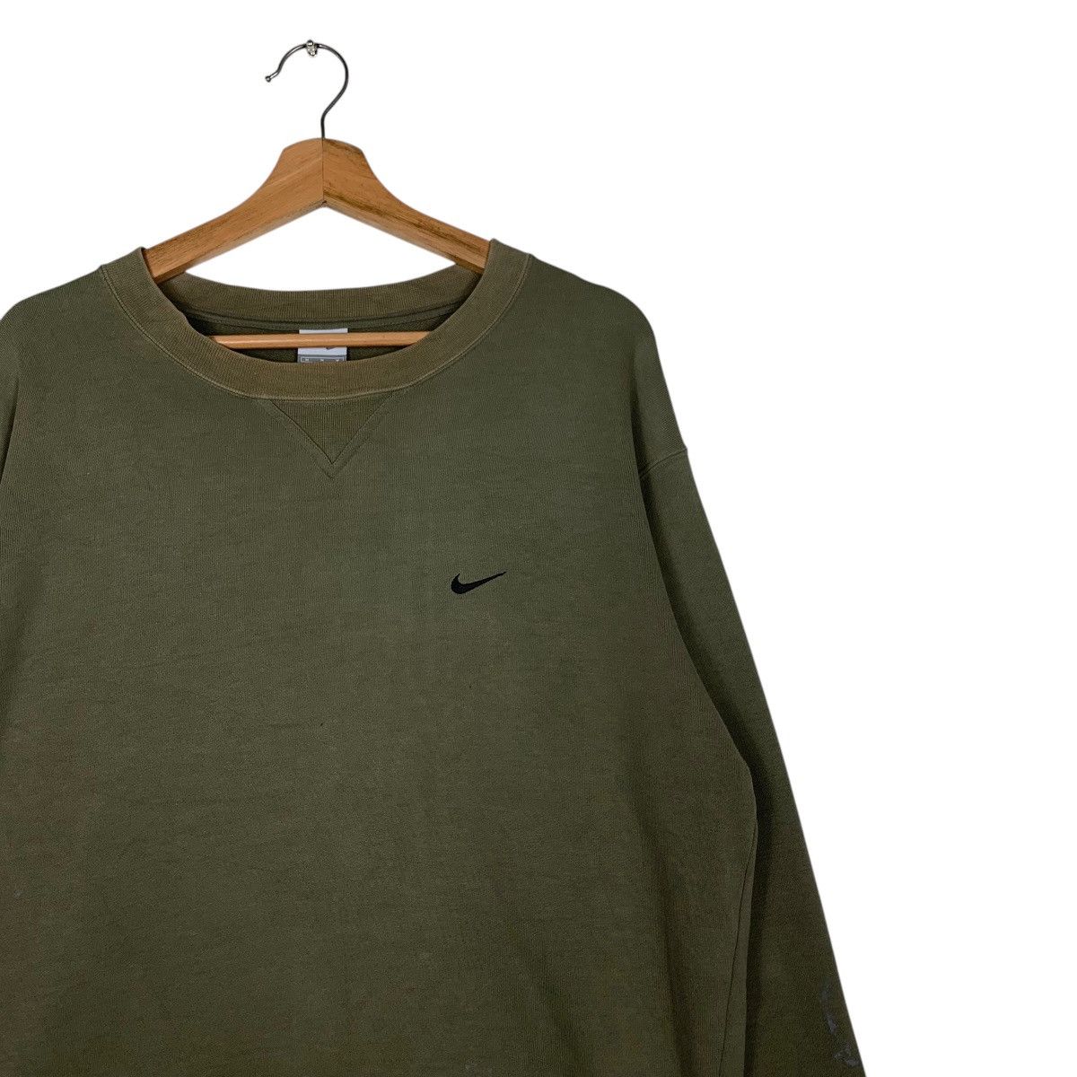 Nike NIKE Embroidery Small Swoosh Logo Green Sweatshirt #1464-C66 Size US M / EU 48-50 / 2 - 5 Thumbnail