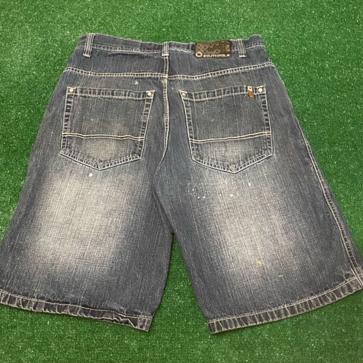 Southpole VINTAGE Southpole Baggy Skater Grunge Jeans Shorts Mens 38 Distressed Dark Blue JNCO Jorts 90s Y2K Style Mens Size US 38 / EU 54 - 7 Thumbnail