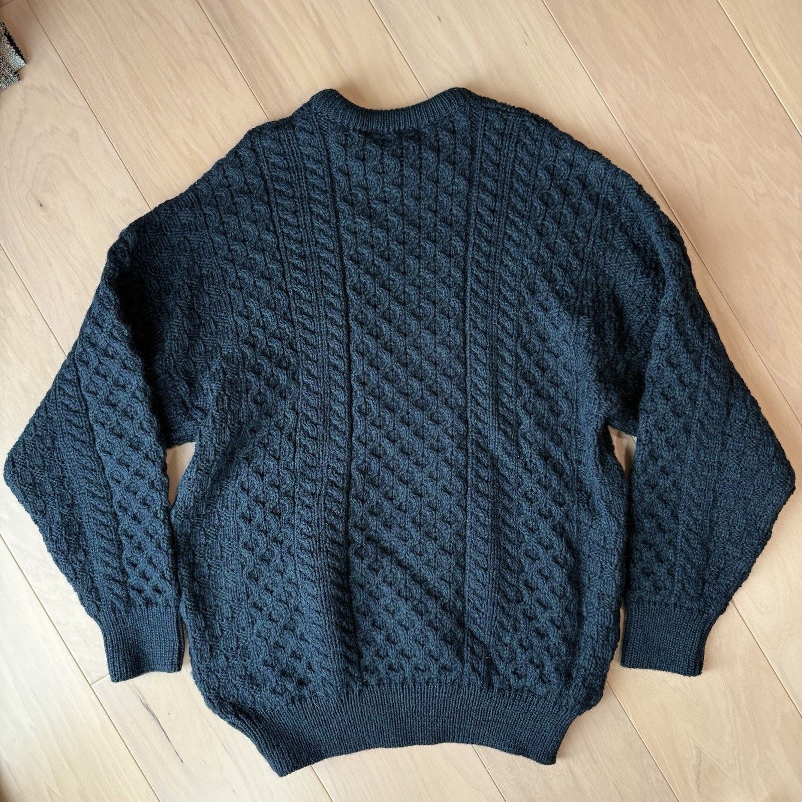 Aran Crafts × Vintage Aran Crafts Cable Knit Sweater Green Wool Ireland Fisherman Size US XL / EU 56 / 4 - 8 Thumbnail