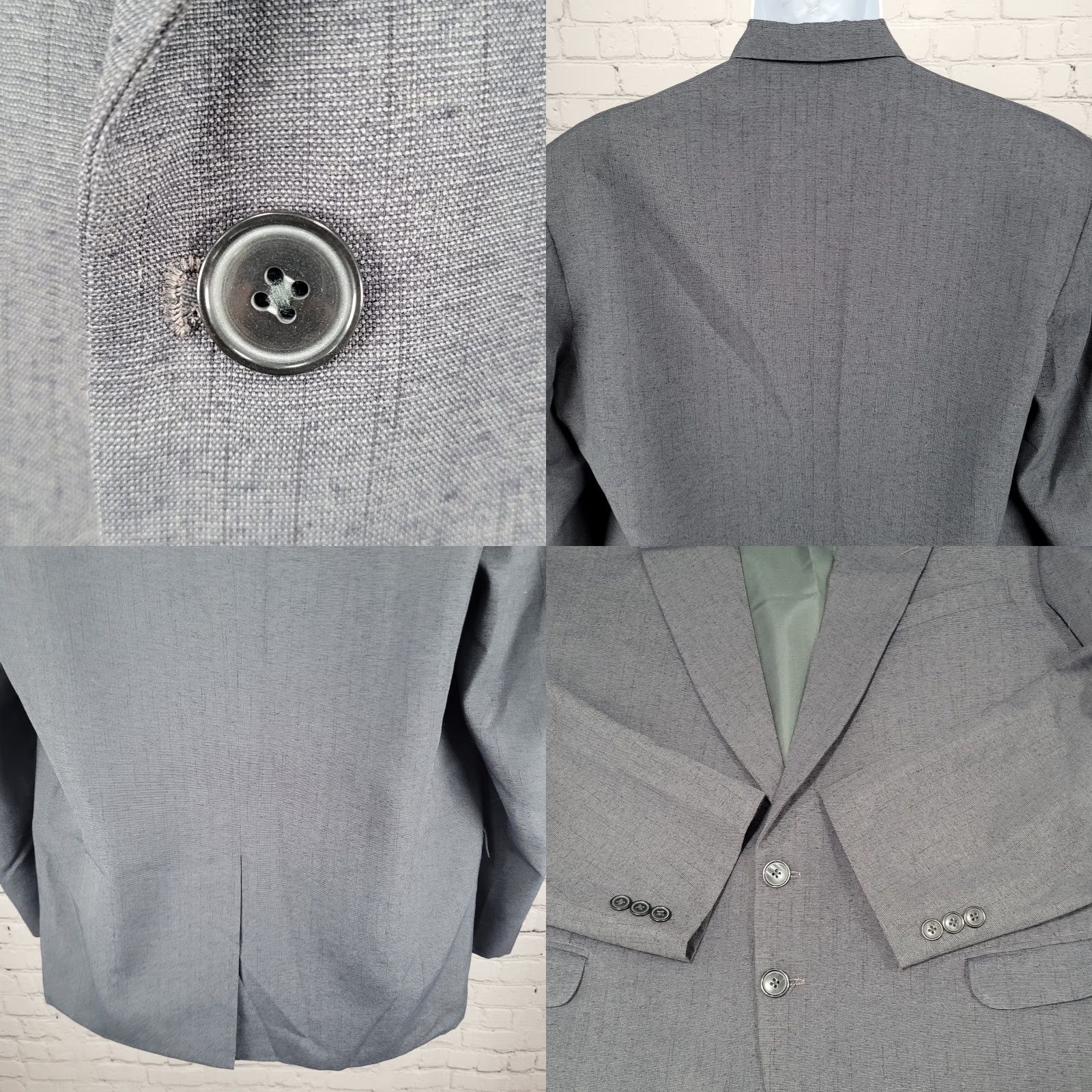 Vintage Patwardhan Grey 2 Button Single Vented Notch Blazer Sport Coat 42 Mens Jacket Slim Classic Size 42R - 8 Thumbnail