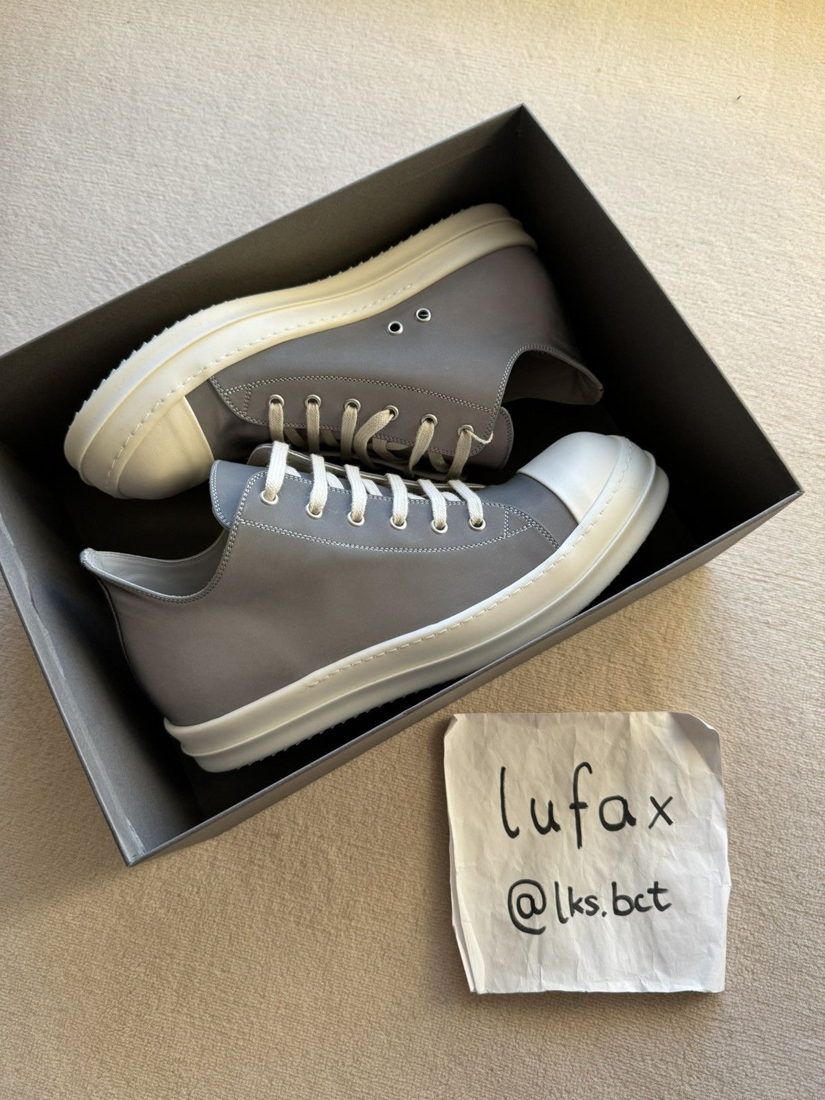 Rick Owens NEW | * 1 OF 1 SAMPLE * FW22 RUNWAY REFLEX LOWTOP RAMONES 44 Size US 11 / EU 44 - 1 Thumbnail