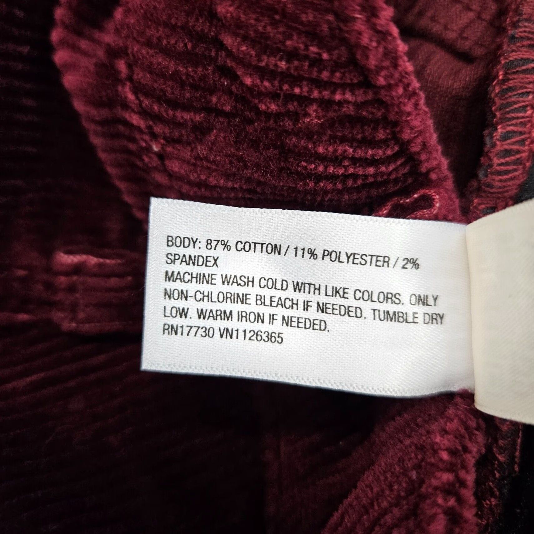 Vintage Universal Thread Womens Corduroy Pants Bootcut Ankle Sz 00 Maroon Mid Rise Size 24" / US 00 / IT 34 - 6 Thumbnail