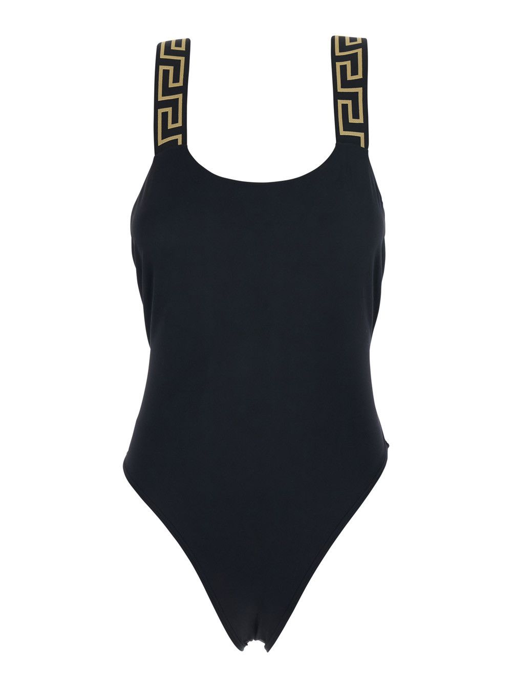 Versace One-Piece Swimsuit 'Greca' with Black Stretch Fabric Detail for Women Size S / US 4 / IT 40 - 1 Thumbnail
