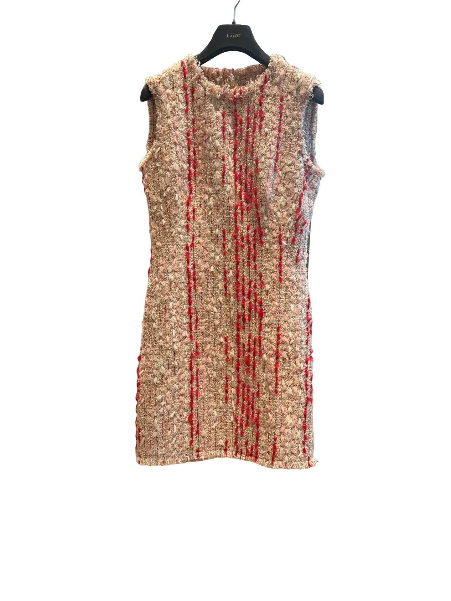 alexander mcqueen red and gold dress Alexander McQueen Tweed Mini Size S size-guide:fabrication