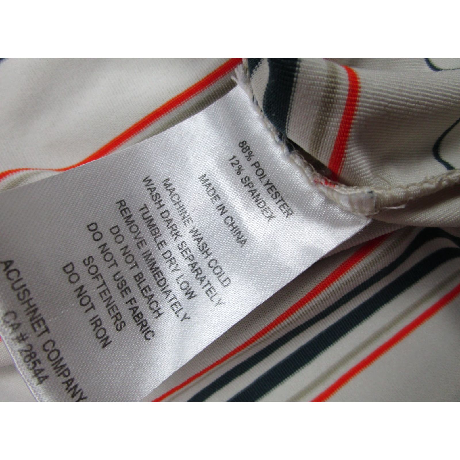 Footjoy FootJoy Polo Mens Medium Stripe Valencia CC Golf Performance Gray Orange Shirt Size US XL / EU 56 / 4 - 6 Thumbnail