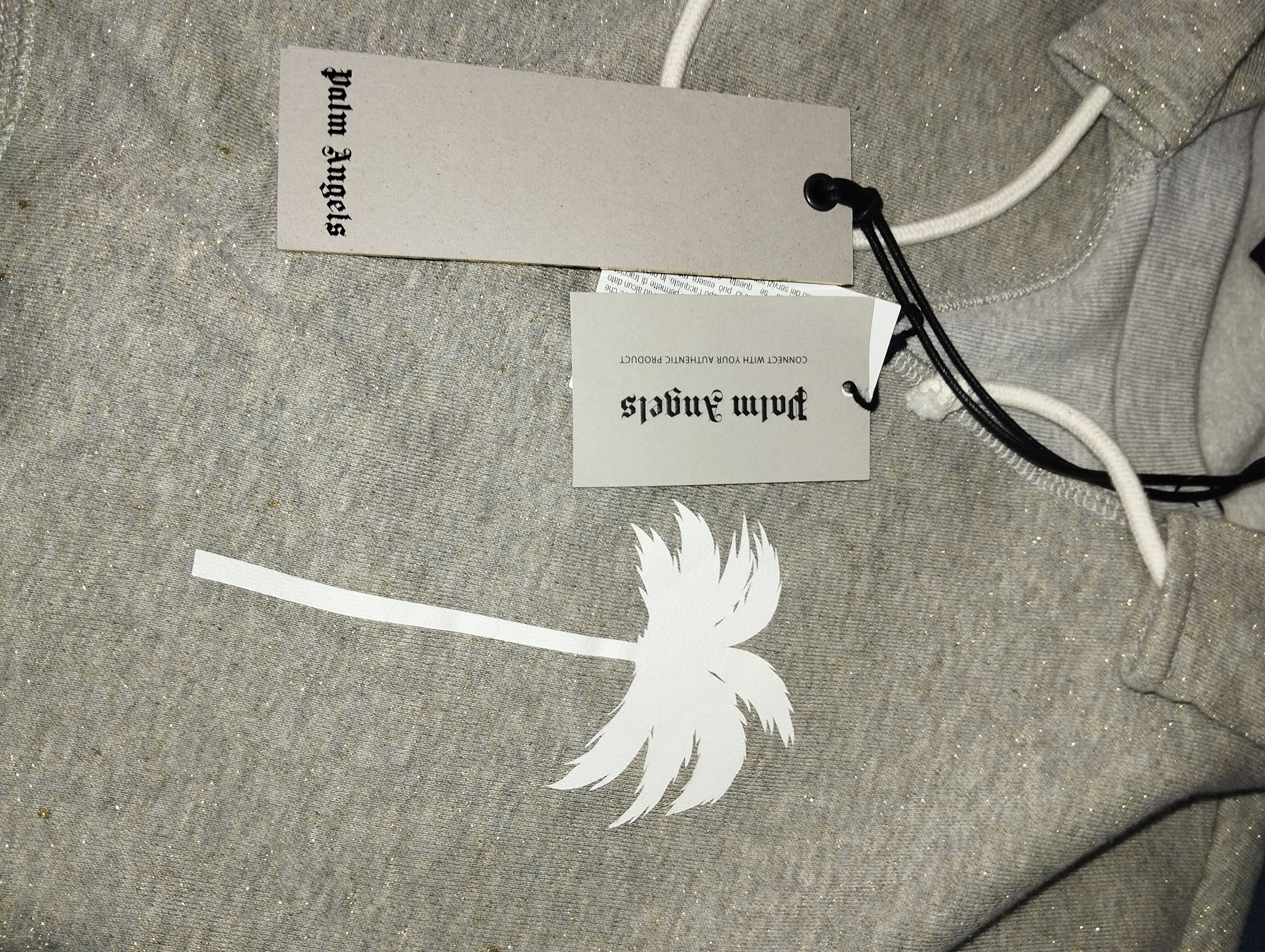 Palm Angels Palm Angels Pxp painted raw cut hoody melange grey WH Size US L / EU 52-54 / 3 - 5 Thumbnail