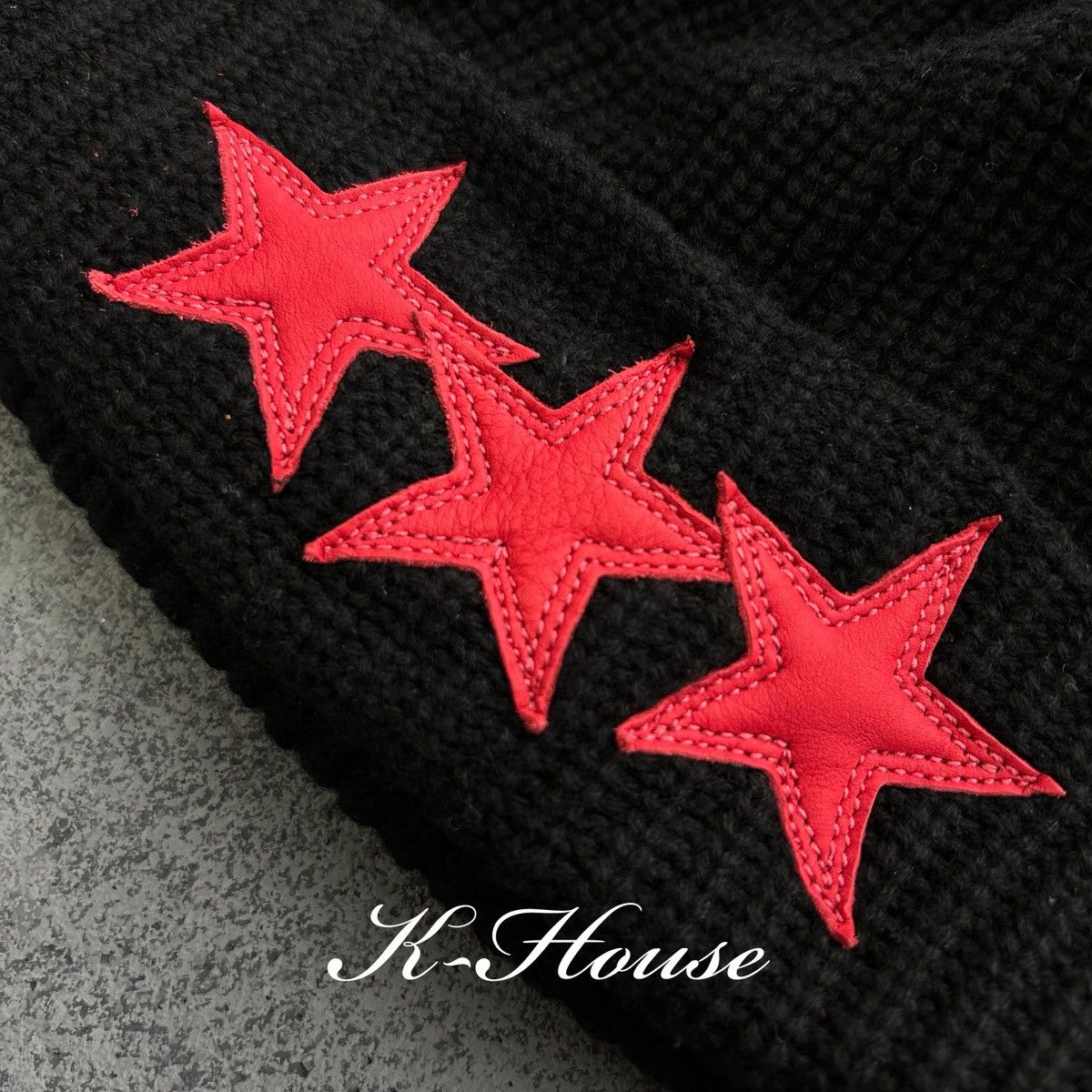 Chrome Hearts Chrome Hearts Red Star Patches Beanie Size ONE SIZE - 3 Thumbnail