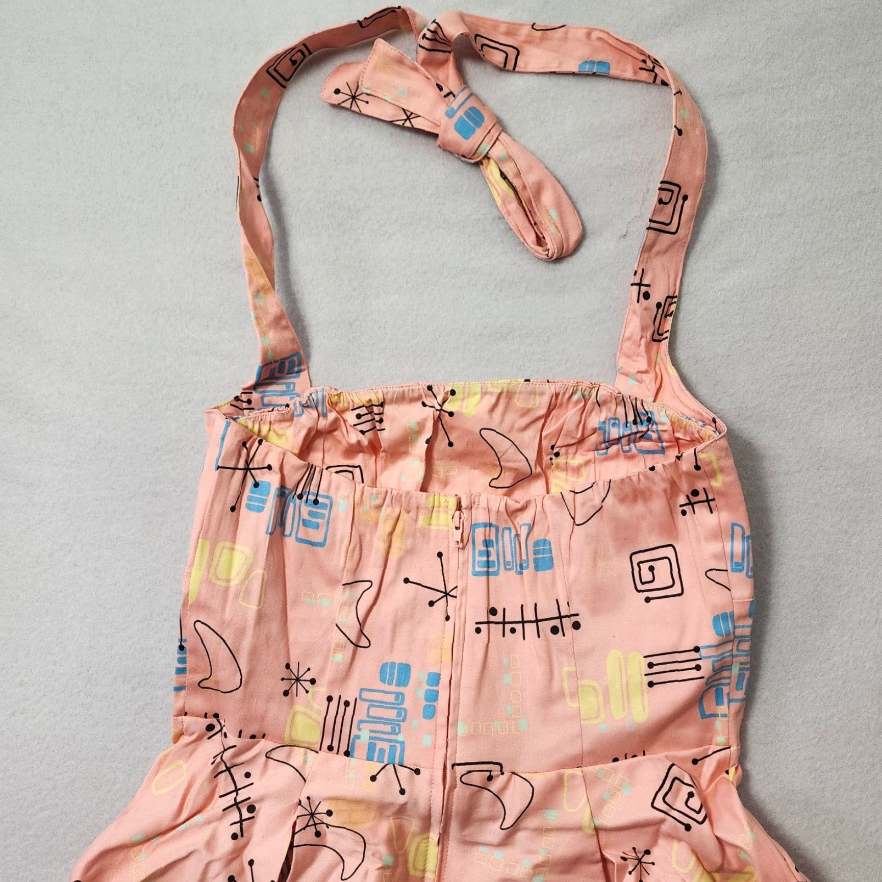 Atomic VINTAGE Pinup Couture Atomic Dress Flare Pink 50s Halter Rockabilly Knee Length L Women Size L / US 10 / IT 46 - 6 Thumbnail