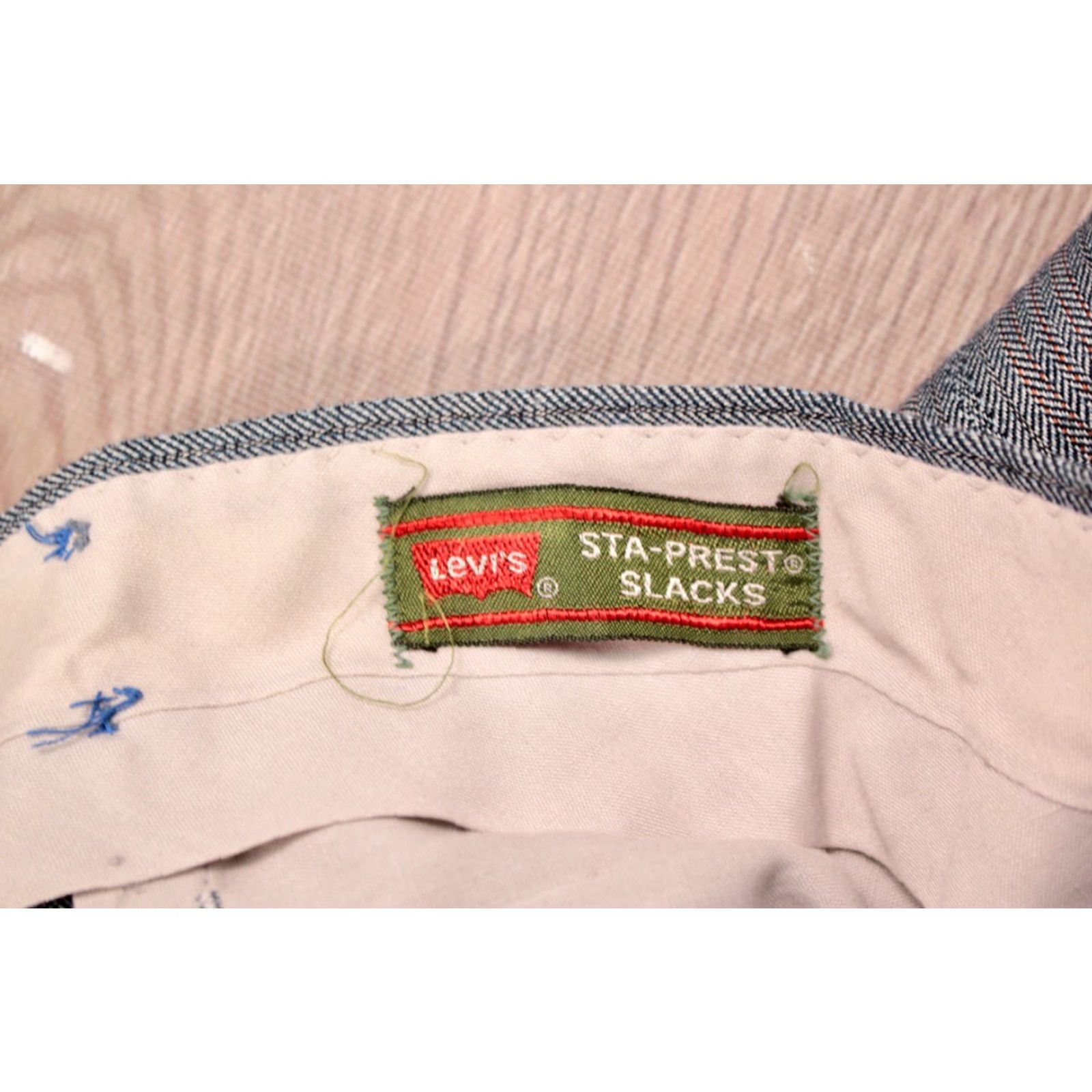 Levi's Levi's 1960s VTG Sta-Prest Grey Blue Striped Flare Pants Sz W32 Mens Size US 32 / EU 48 - 3 Thumbnail