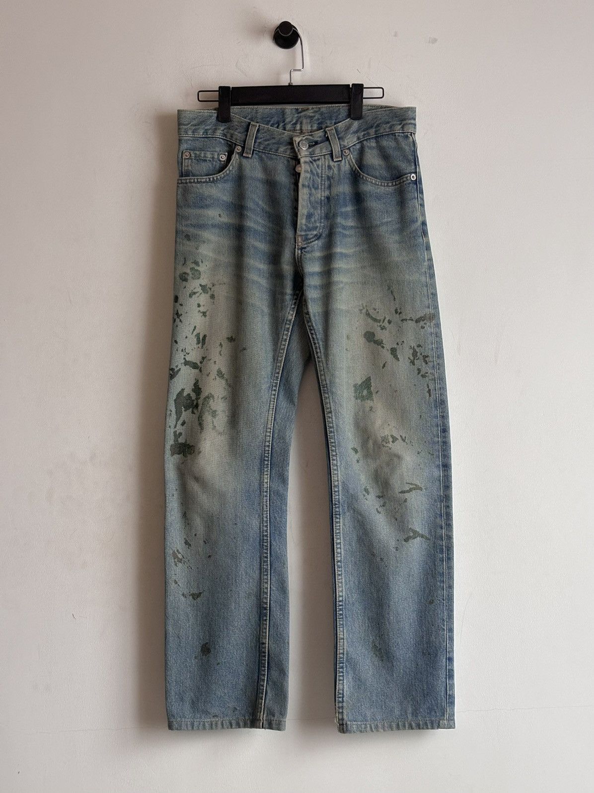 Helmut Lang AW97 ARCHIVE HELMUT LANG PAINT STRIPE HOLSTER JEANS