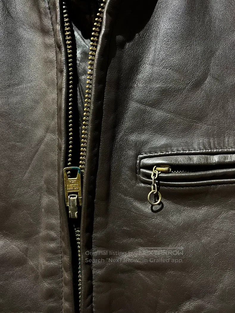 Schott Schott 641 Classic stand-up collar motorcycle leather jack Size US XS / EU 42 / 0 - 2 Thumbnail