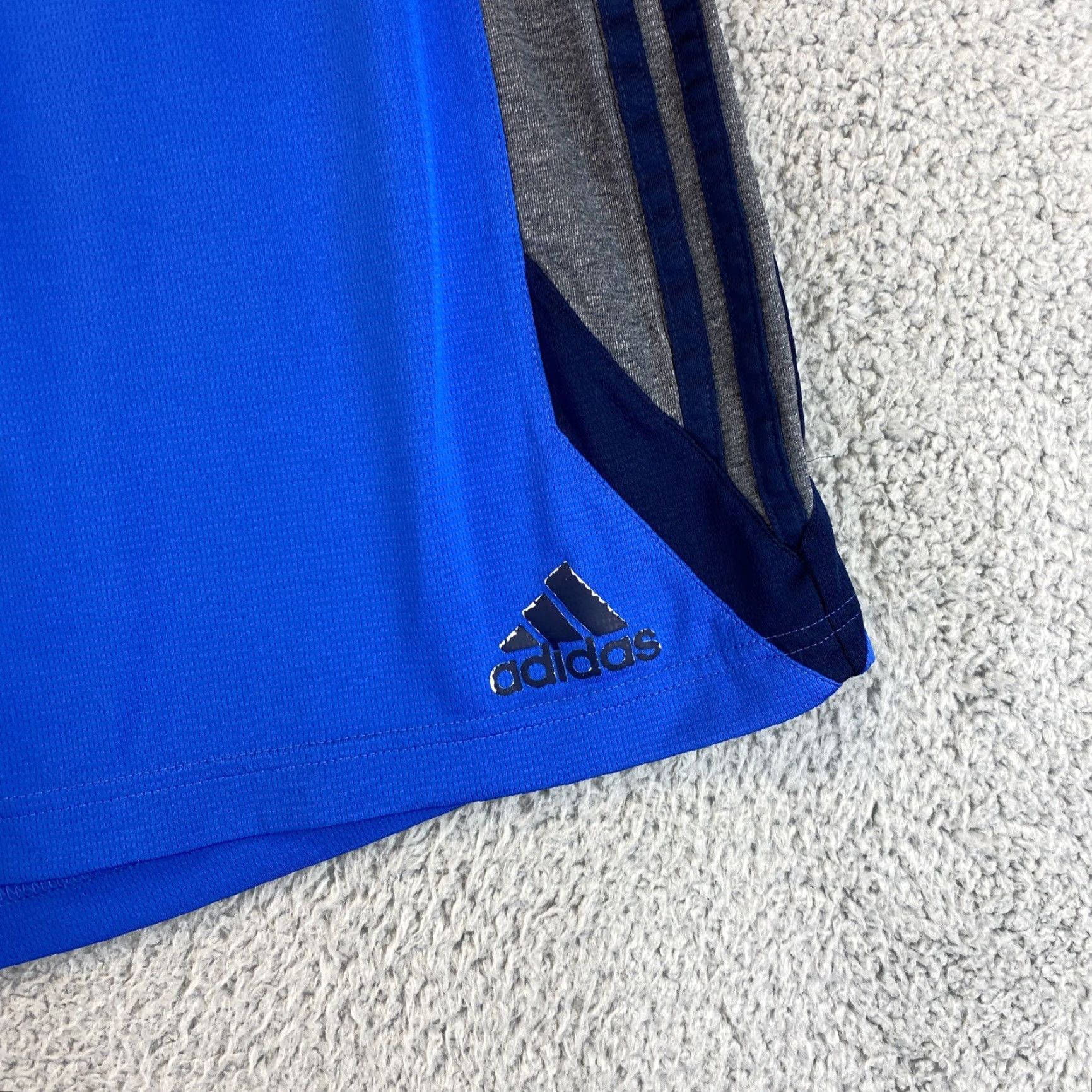 Adidas Adidas Basketball Shorts Mens Size L Dri-Fit Blue 53-37 Athletic Flat Front Drawstring Mens Size US 33 - 2 Thumbnail