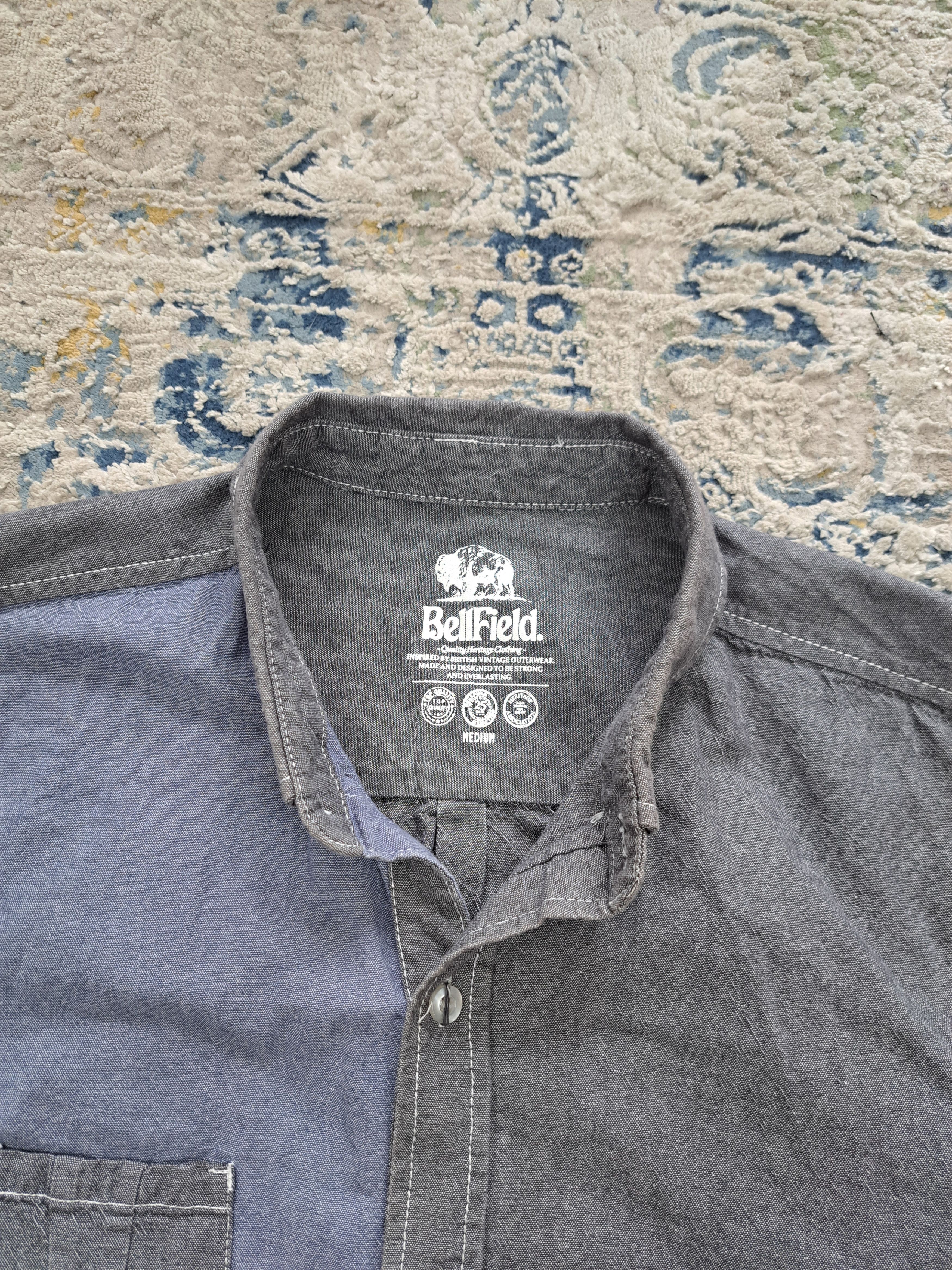 Bellfield Bellfield Two Tone Pocket Button Up Shirt Denim Avant Garde Size US M / EU 48-50 / 2 - 4 Thumbnail