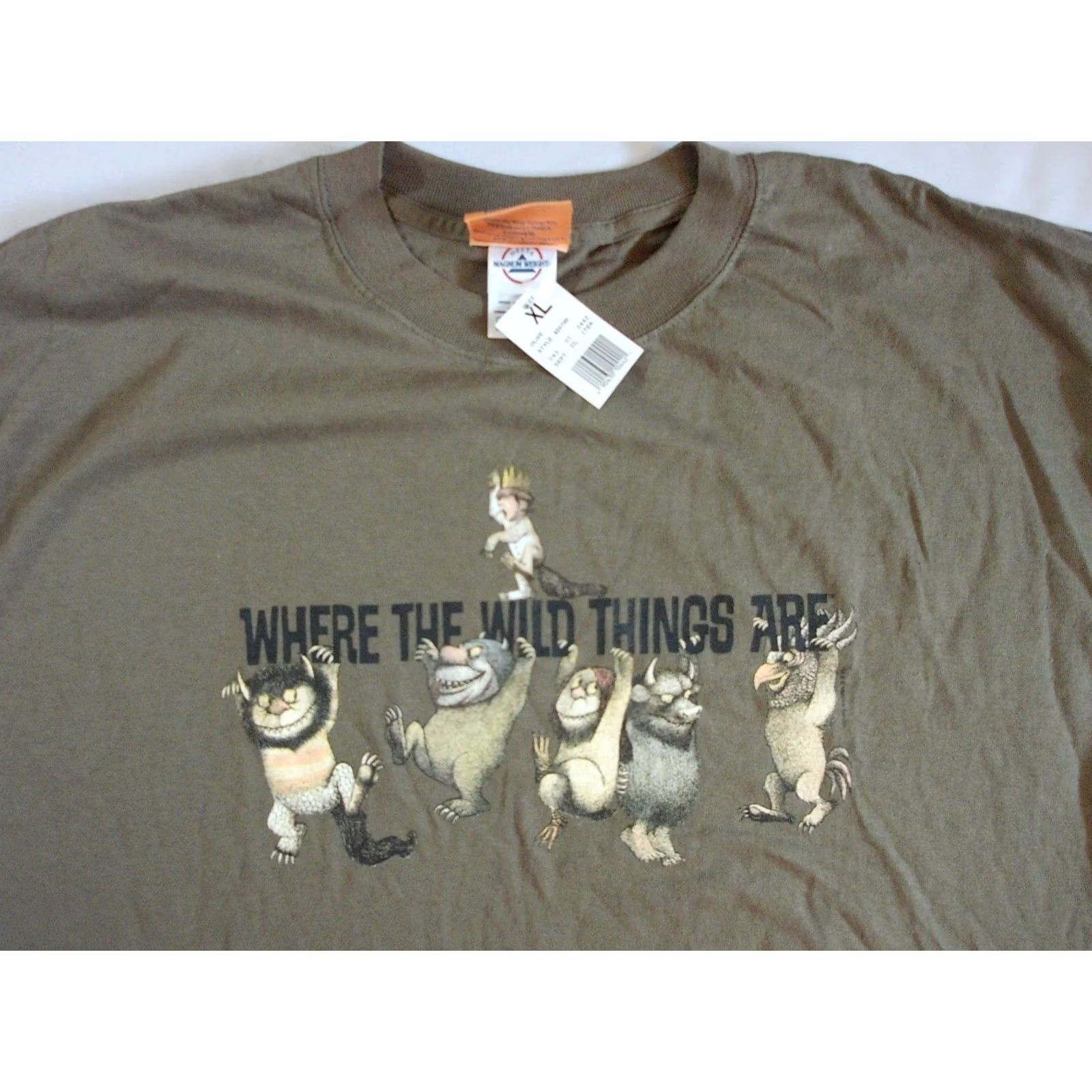 Delta Where The Wild Things Are vintage T Shirt Delta Pro Weight Men XL Olive Graphic Print 90s Movie Cartoon Shoes? Size US XL / EU 56 / 4 - 3 Thumbnail
