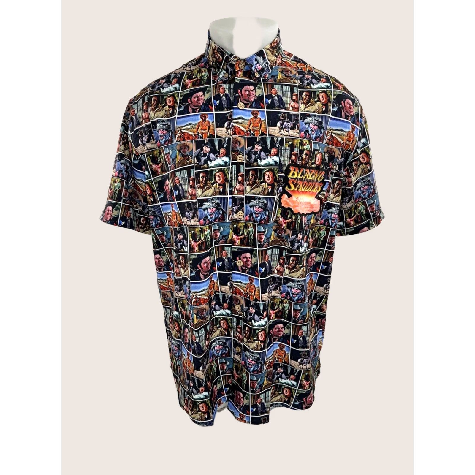 Brooks Twisted Toucan BLAZING SADDLES Shirt XL Black Plaid Button-Up Short Sleeve Mens A9 Size US XL / EU 56 / 4 - 1 Thumbnail