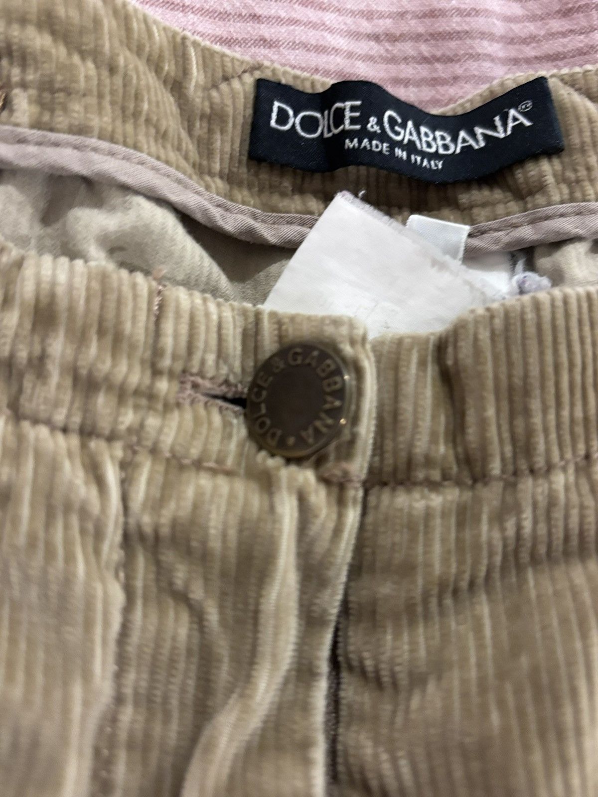 Dolce & Gabbana Dolce & Gabanna corduroy biege buttery patch work pants Size 26" / US 2 / IT 38 - 2 Thumbnail