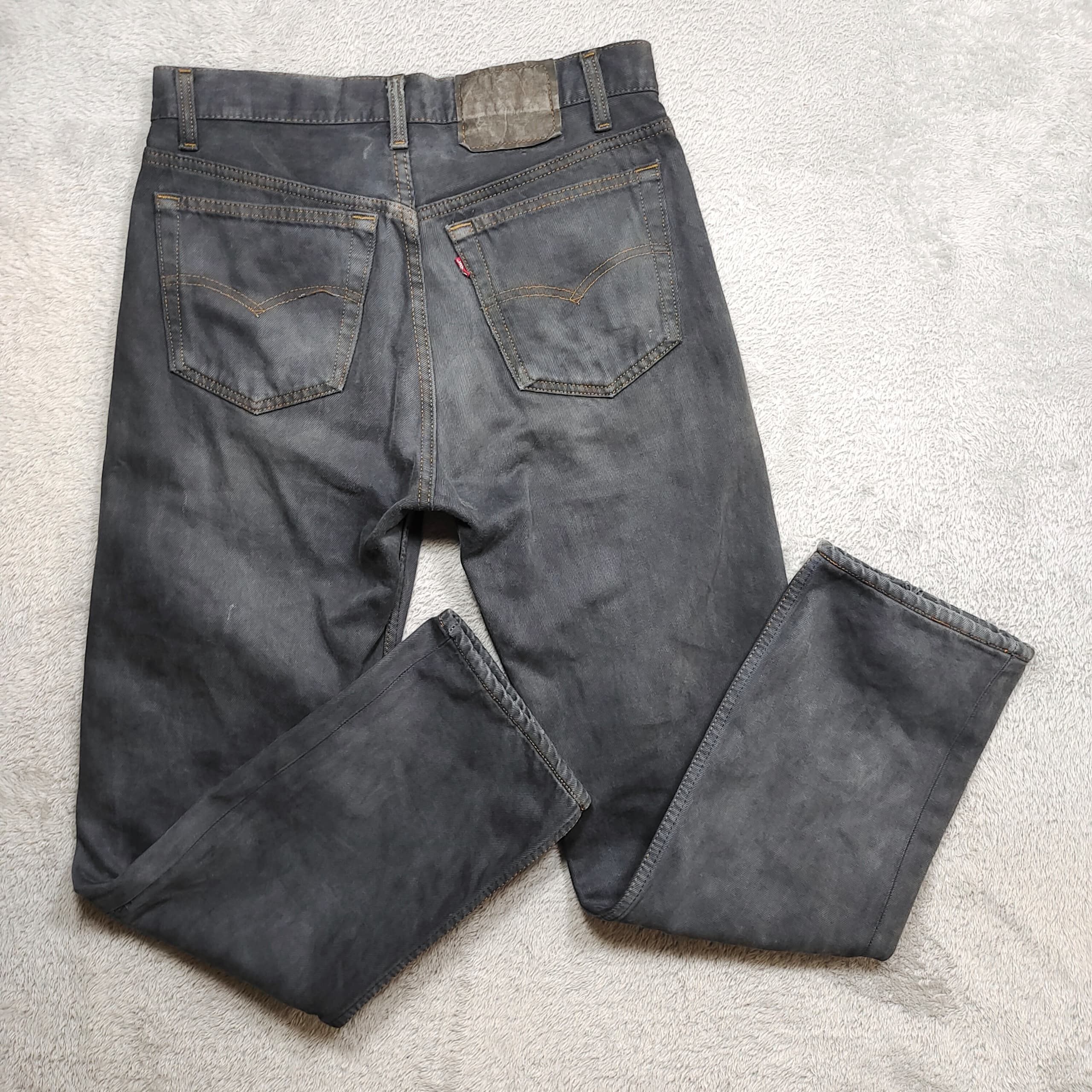 Levi's Vintage 90s Levi’s 501 Overdyed Black Patched Knees Charcoal Size US 30 / EU 46 - 2 Thumbnail