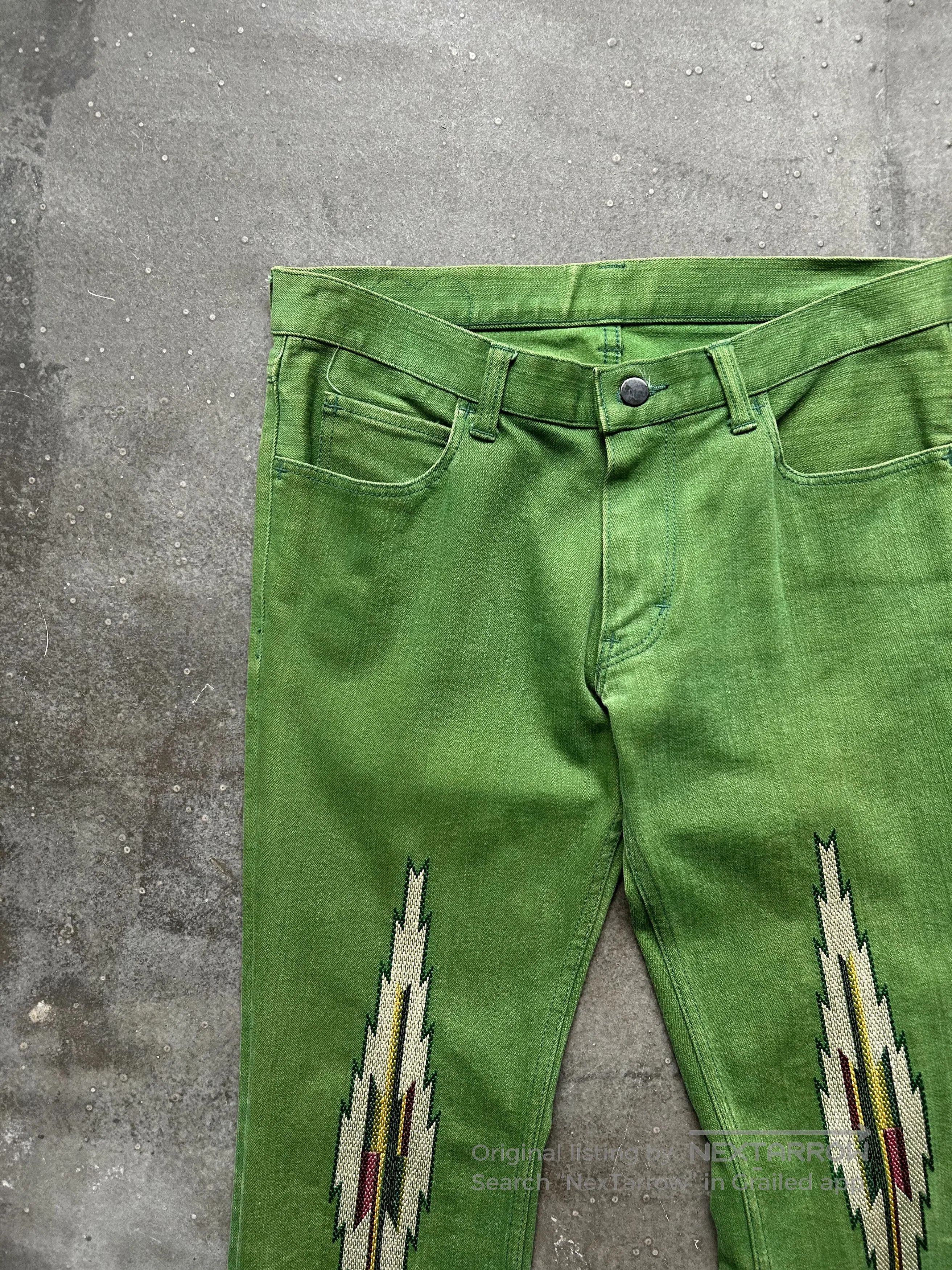 Number (N)ine green embroidered denim pants by number(n)ine. Size US 32 / EU 48 - 7 Thumbnail