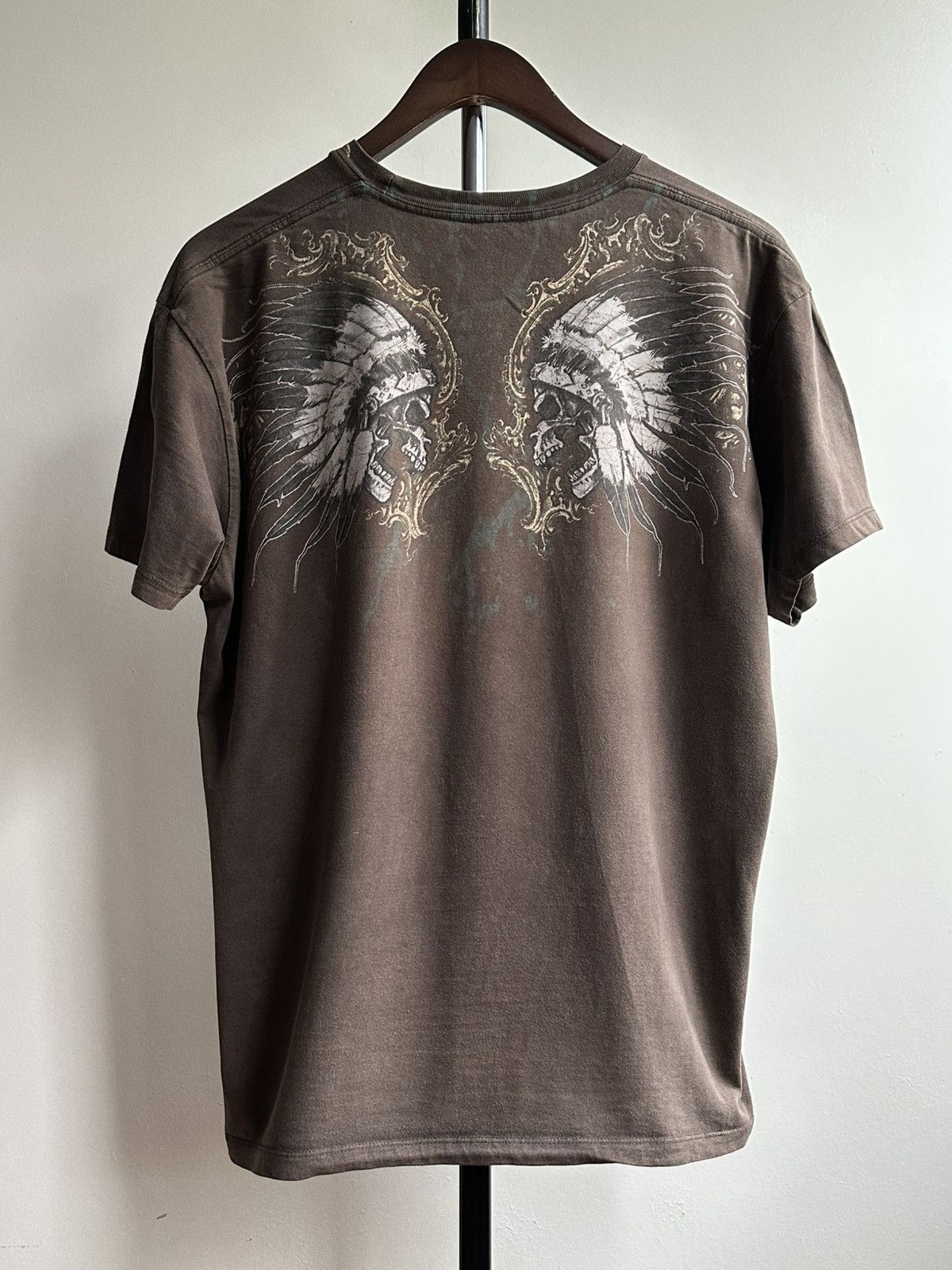 Affliction Vintage Rock & Rebellion Skull Affliction Style Brown Tee Size US L / EU 52-54 / 3 - 3 Thumbnail