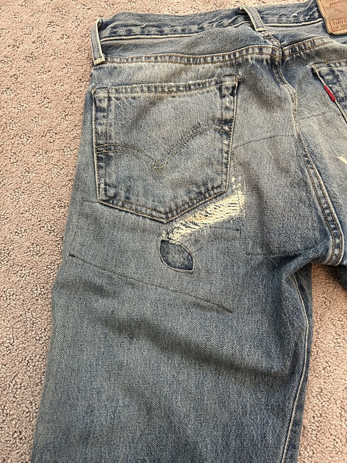 Levi's Vintage Big E Repaired Levi’s 501 Size US 29 - 7 Thumbnail