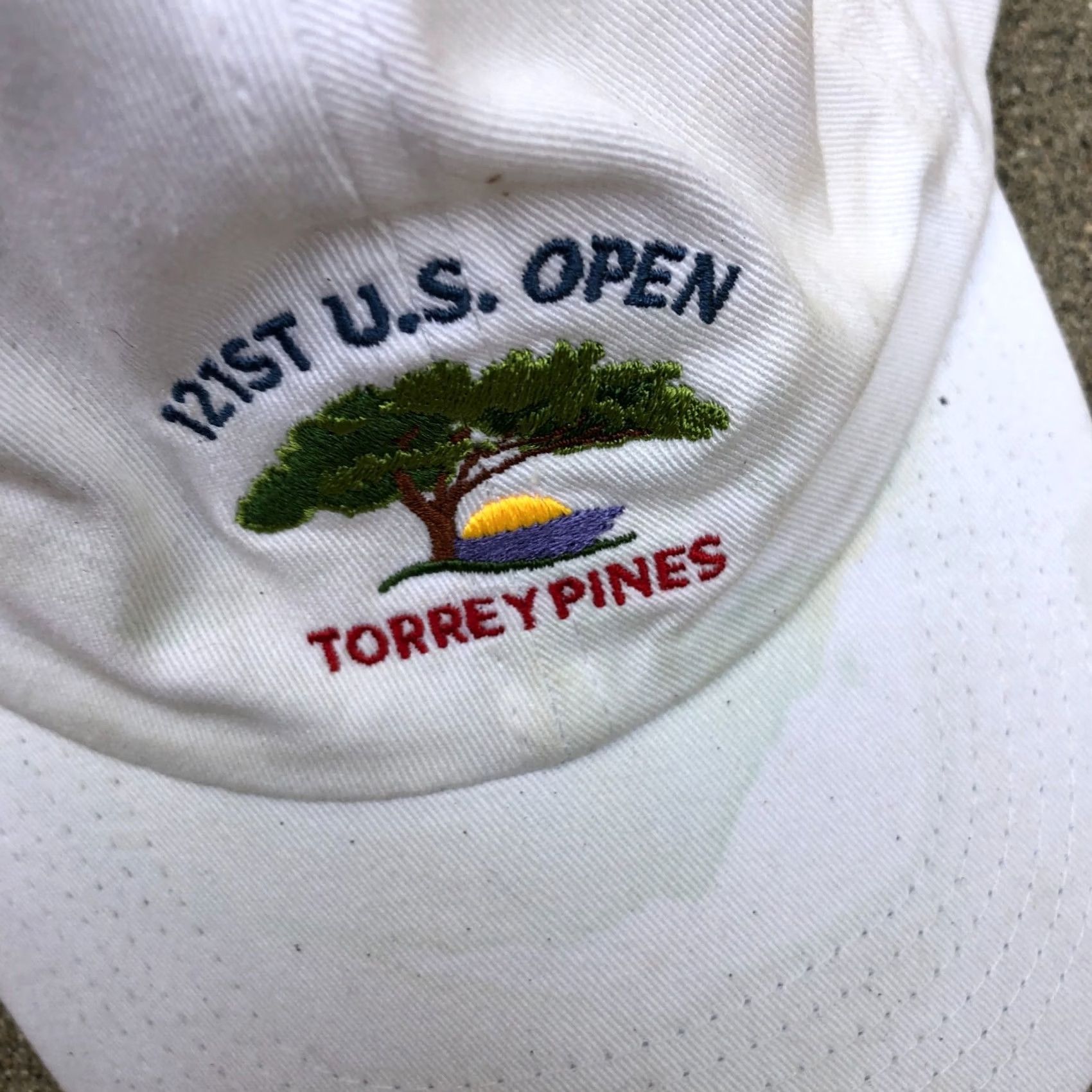 Imperial IMPERIAL 121ST US Open Torrey Pines Hat Men's USA America Cap White Adjustable Baseball Cap Men One Size Cotton Front USA Flag Decade 2000s 90s Size ONE SIZE - 3 Thumbnail