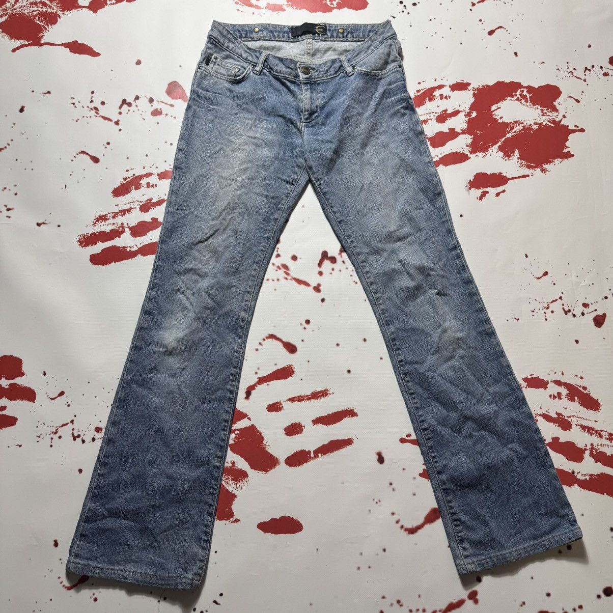 Roberto Cavalli vintage just cavalli big logo flared jeans roberto cavalli Size 28" / US 6 / IT 42 - 5 Thumbnail