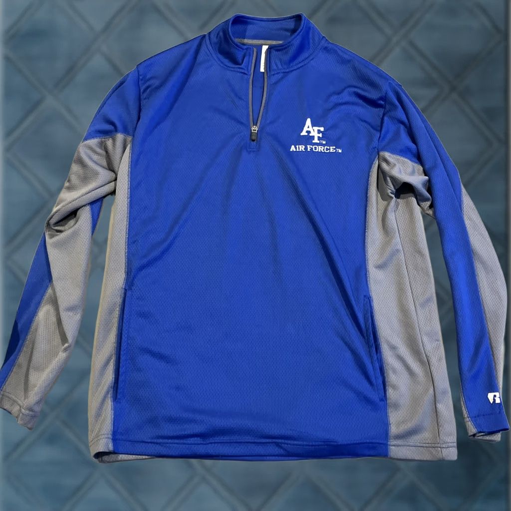 Russell Athletic Russell Athletic United States Air Force Embroidered Quarter Zip Pullover L Blue Men Regular Size Large Pullover Zip Embroidered Activewear Casual Size US L / EU 52-54 / 3 - 1 Thumbnail