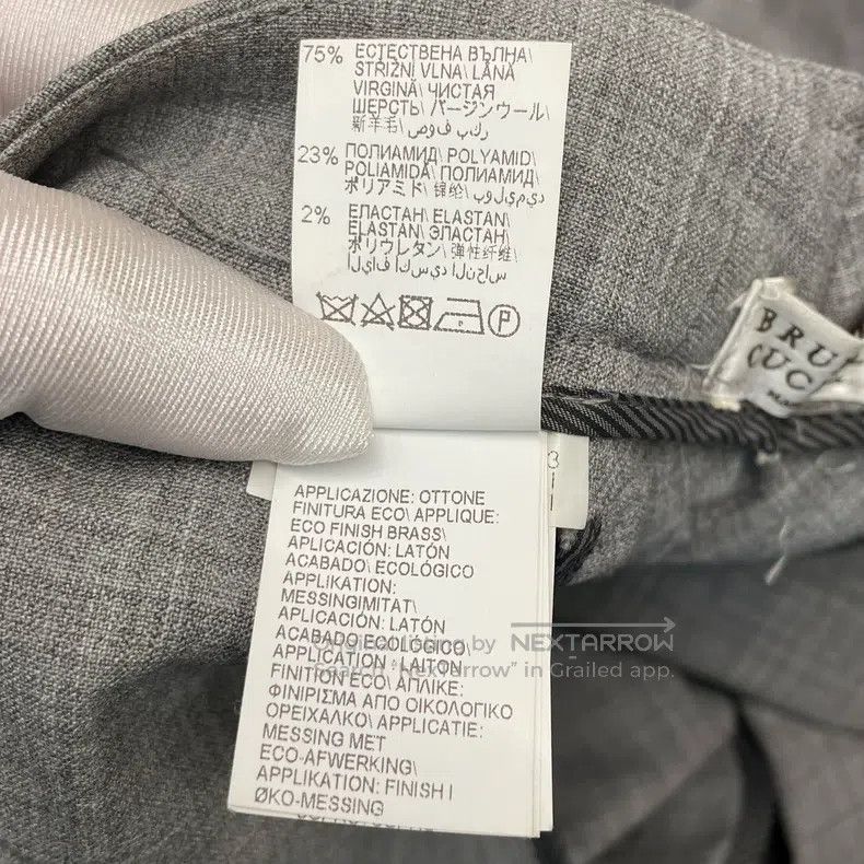 Brunello Cucinelli Brunello Cucinelli Gray Beaded New Wool Trousers Size 27" / US 4 / IT 40 - 5 Thumbnail