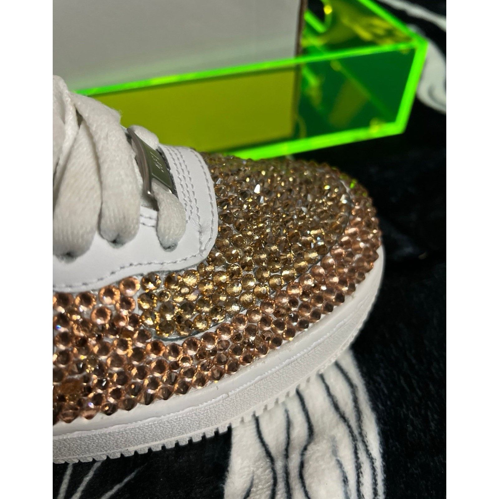 Nike Nike Air Force 1 Mid LE 3.5Y Rhinestone Custom Size US 4.5 / IT 34.5 - 2 Thumbnail