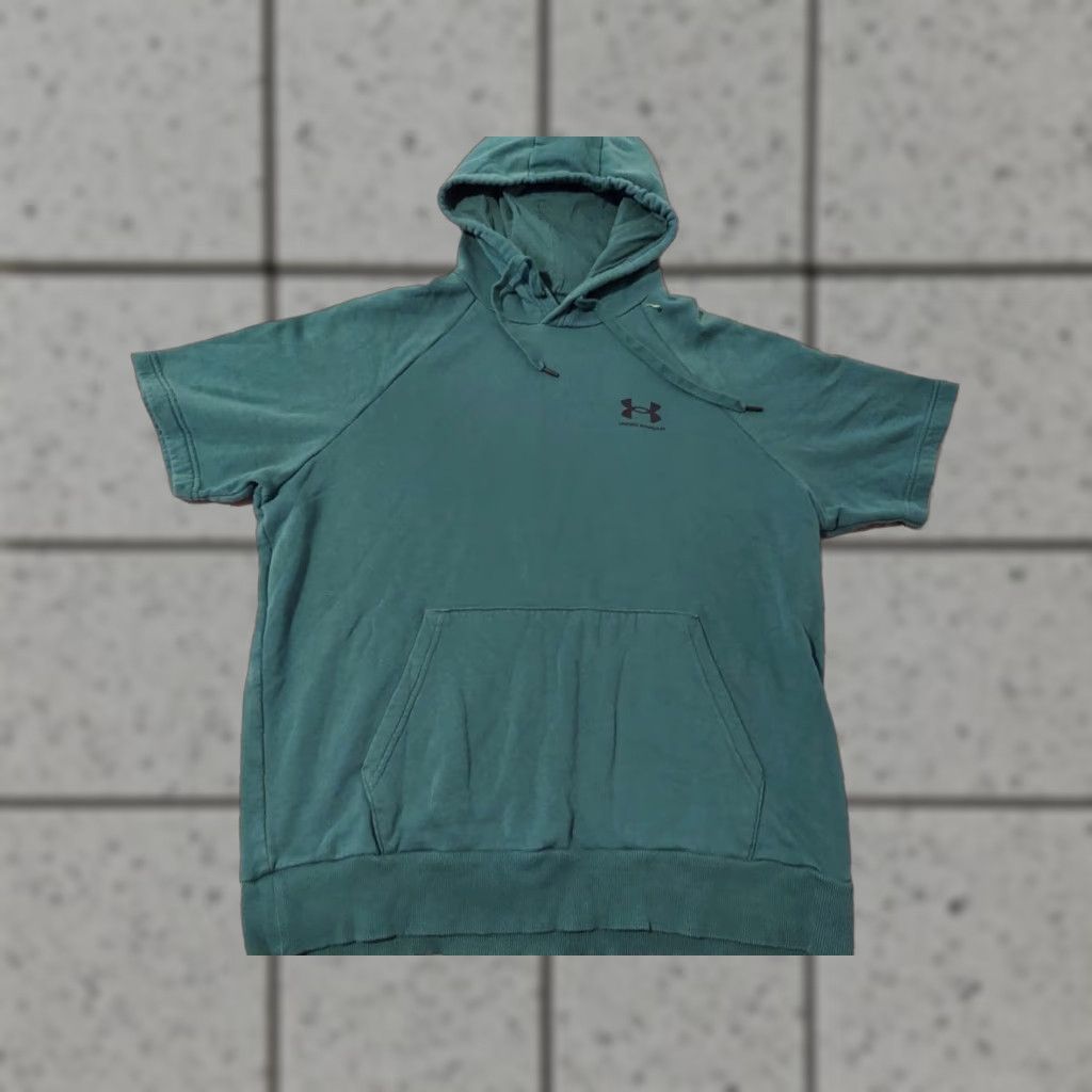Under Armour Under Armour Hoodie Shirt Mens Large Green Athletic Gym Pullover Crew Neck Fleece Size US L / EU 52-54 / 3 - 1 Thumbnail