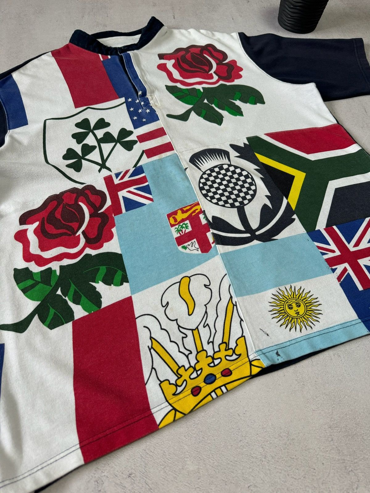 Cotton Traders × Vintage Cotton Traders Multi Flag Rugby Polo Shirt World Cup England Size US XXL / EU 58 / 5 - 3 Thumbnail