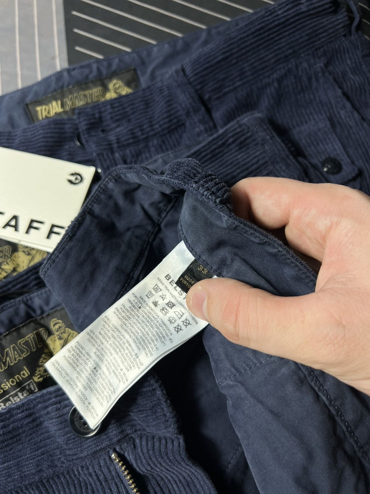 Belstaff NWT Belstaff Trailmaster Cargo Pants Military Corduroy Navy Size US 33 - 19 Thumbnail