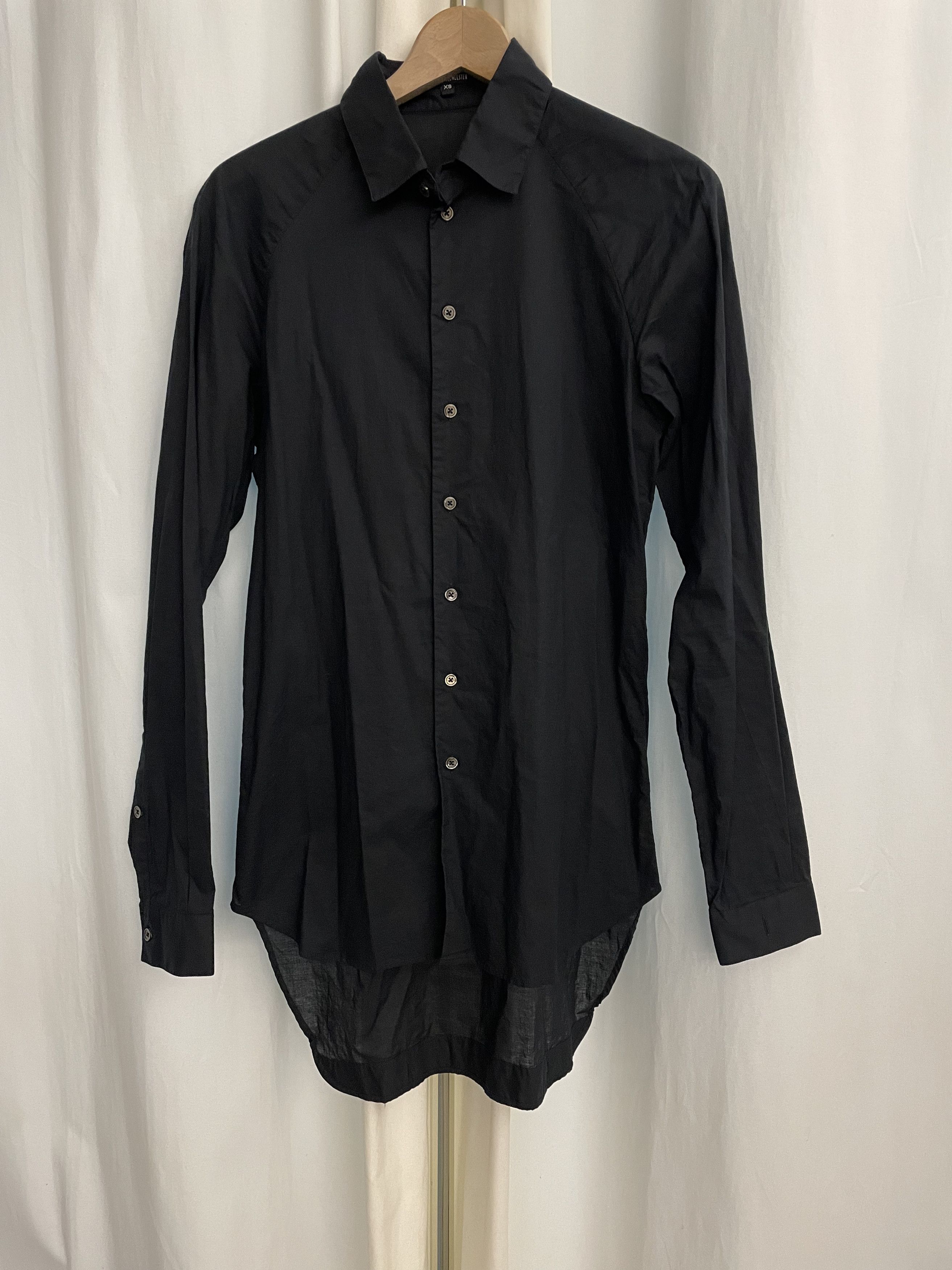 image of Ann Demeulemeester Black Long Shirt, Men's (Size Small)