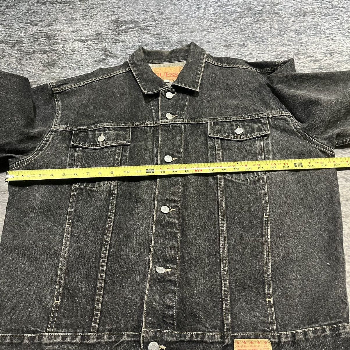 Guess VINTAGE 90s GUESS BLACK DENIM TRUCKER JACKET GRUNGE SIZE 3XL Size US XXL / EU 58 / 5 - 12 Thumbnail