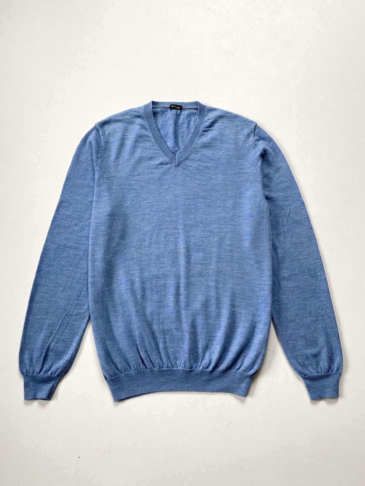 Kiton $1450 Kiton Napoli 100% Cashmere V-Neck Sweater Baby Blue Size US L / EU 52-54 / 3 - 3 Thumbnail