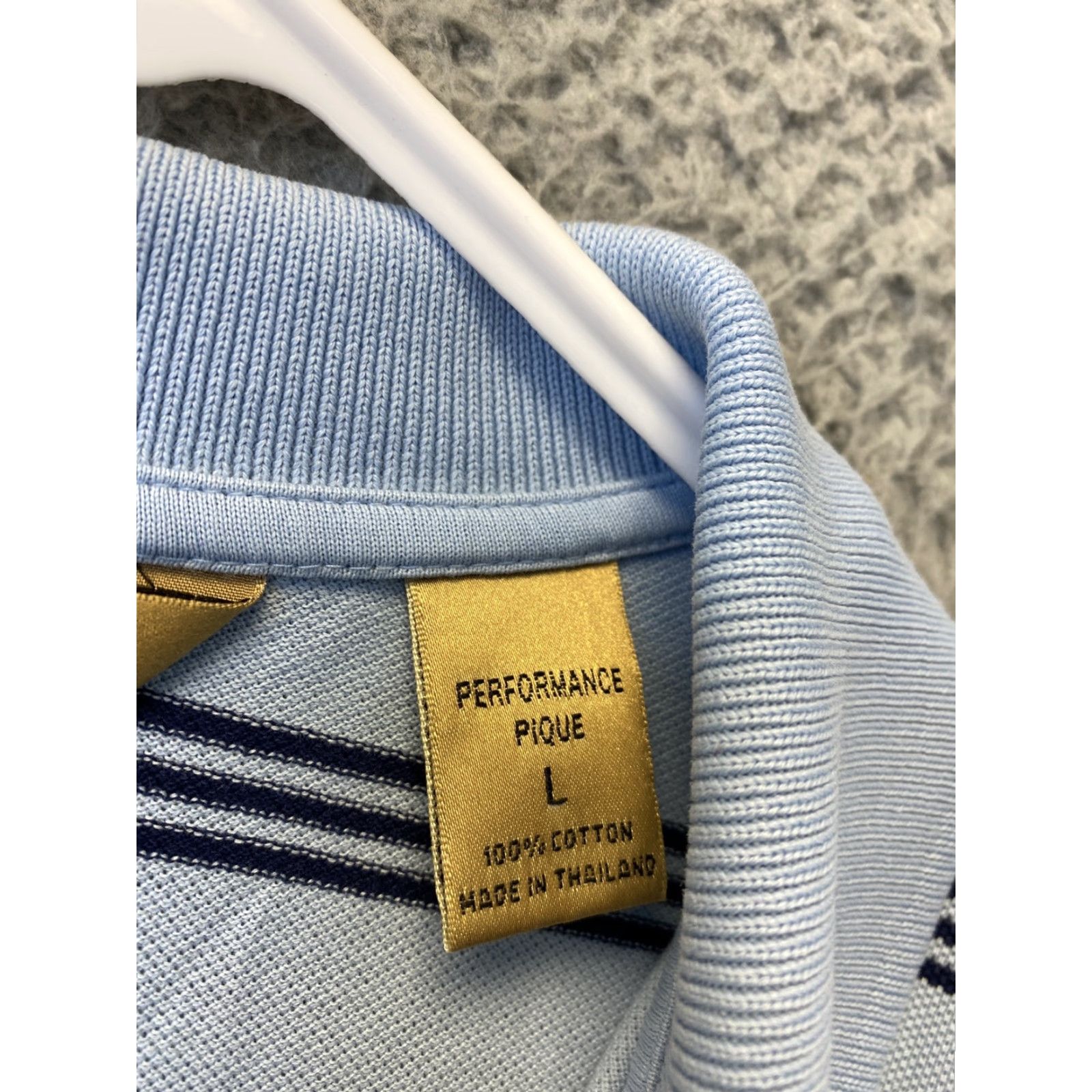 Roundtree & Yorke Roundtree & Yorke Gold Label Polo Shirt L Blue Striped Short Sleeve Casual Golf Mens Size US L / EU 52-54 / 3 - 4 Thumbnail