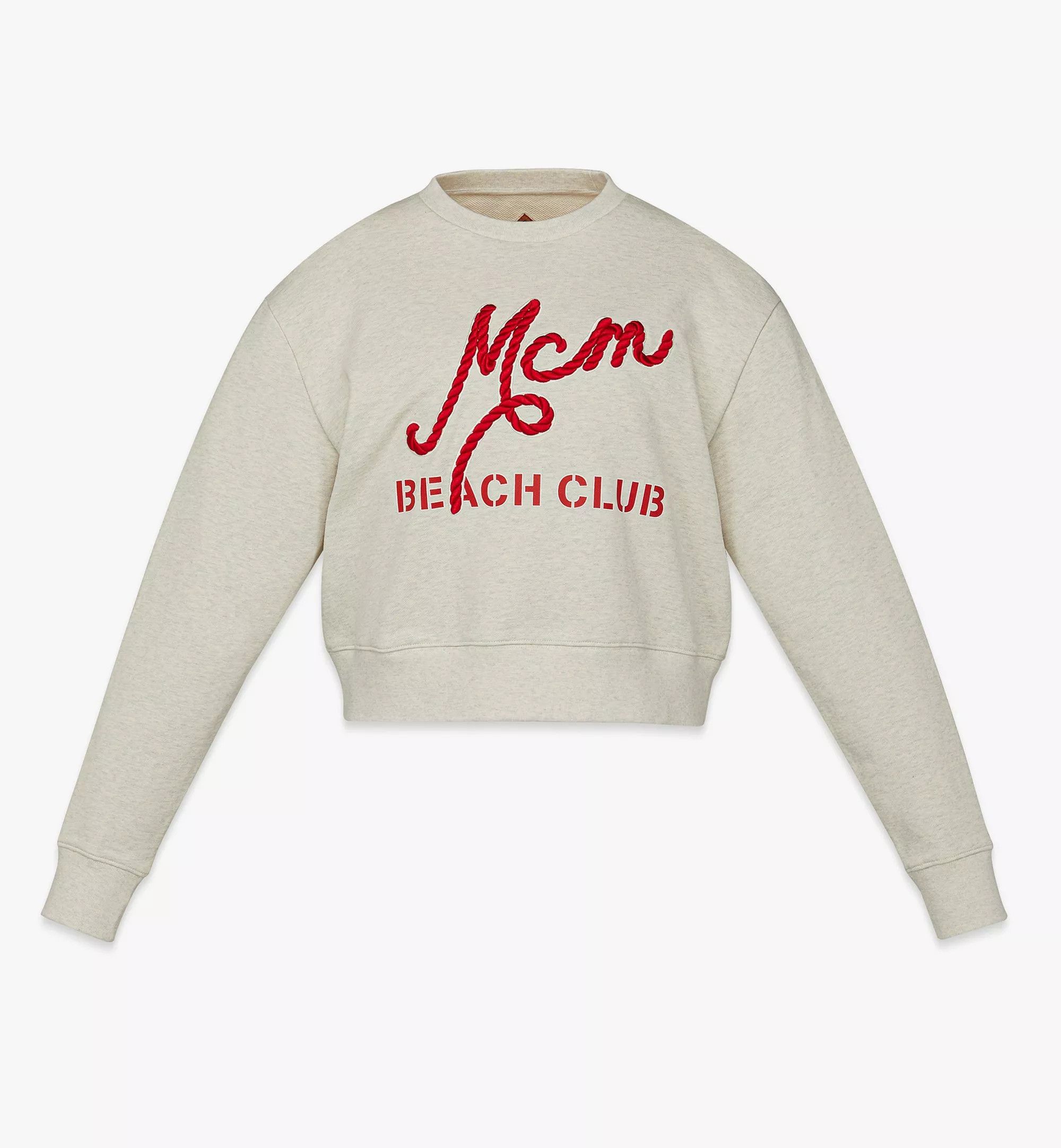 MCM o1mt1gz0925 Beach Club Logo Sweatshirt in Oatmeal Melange Size XL / US 12-14 / IT 48-50 - 1 Thumbnail